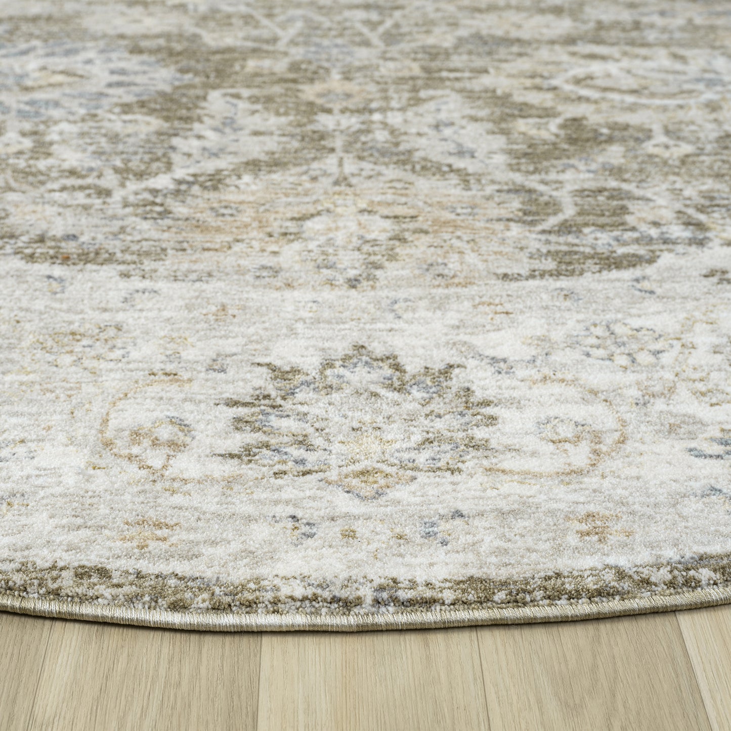 Miranda-82918 Farmhouse Power-Loomed Green/Ivory Cotton Indoor Area Rug - LR Home