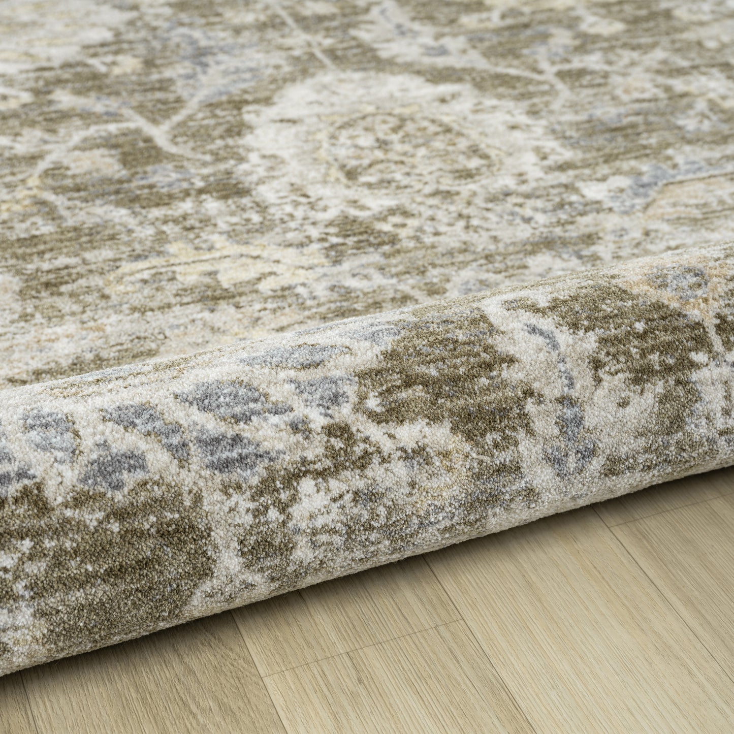 Miranda-82918 Farmhouse Power-Loomed Green/Ivory Cotton Indoor Area Rug - LR Home