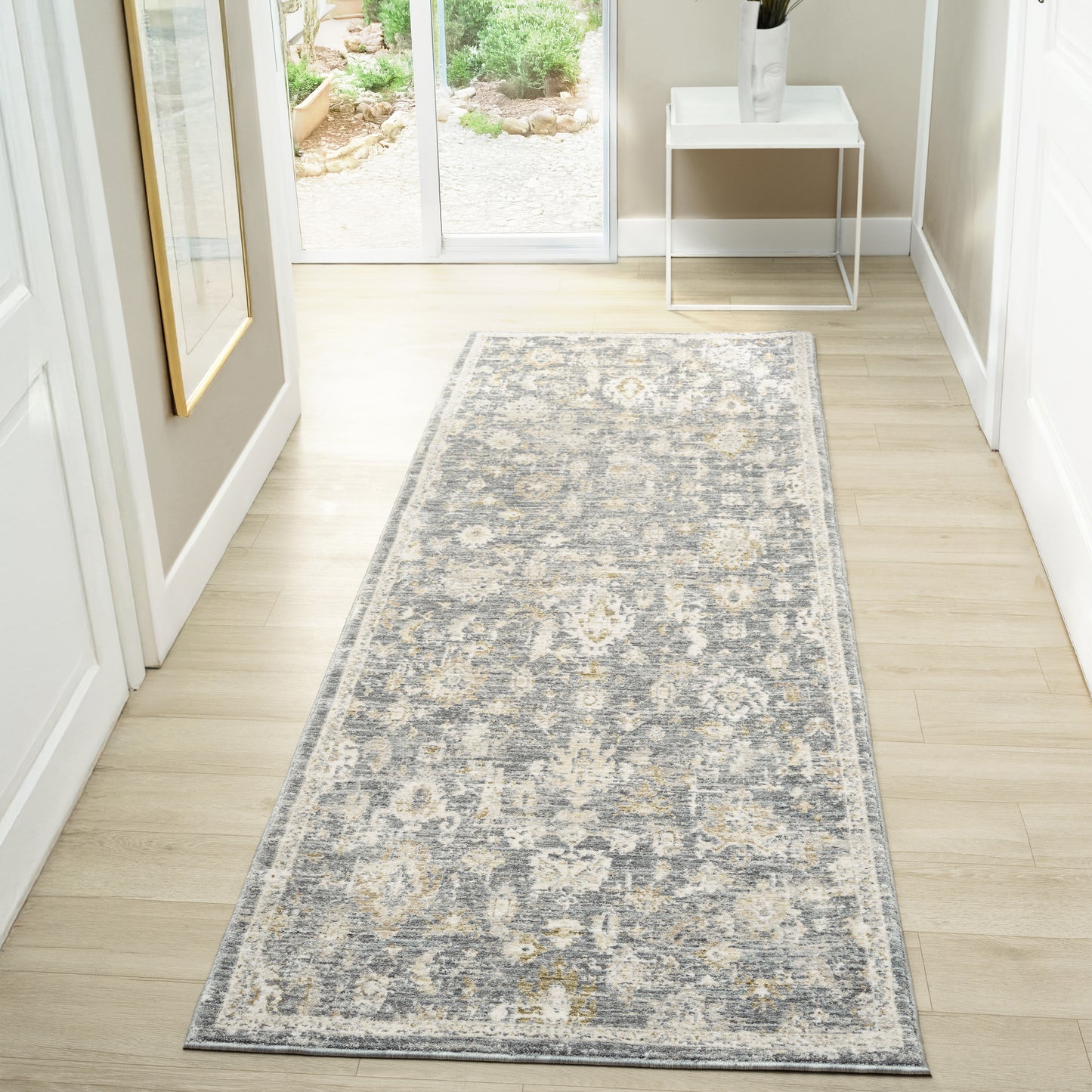 Miranda-82919 Farmhouse Power-Loomed Blue Cotton Indoor Area Rug - LR Home