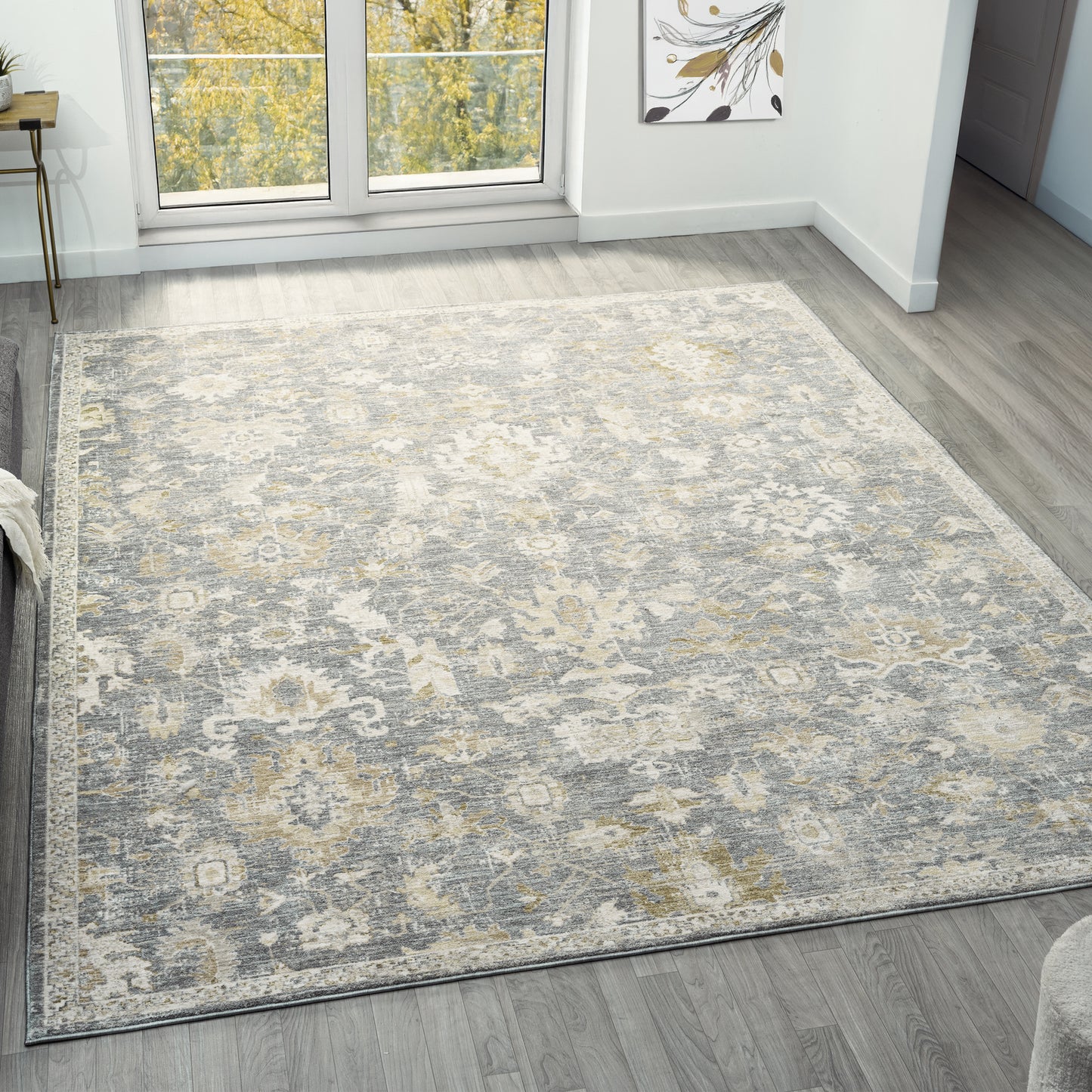 Miranda-82919 Farmhouse Power-Loomed Blue Cotton Indoor Area Rug - LR Home