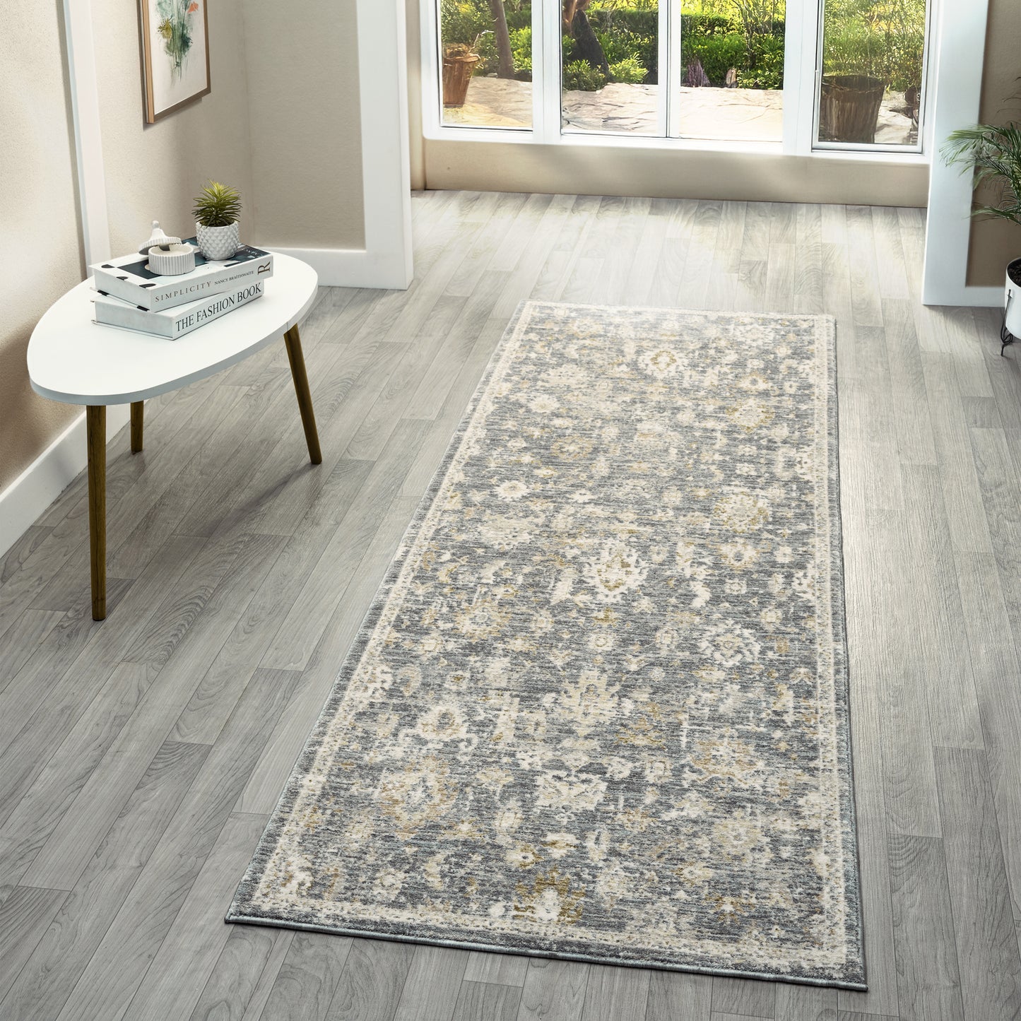 Miranda-82919 Farmhouse Power-Loomed Blue Cotton Indoor Area Rug - LR Home