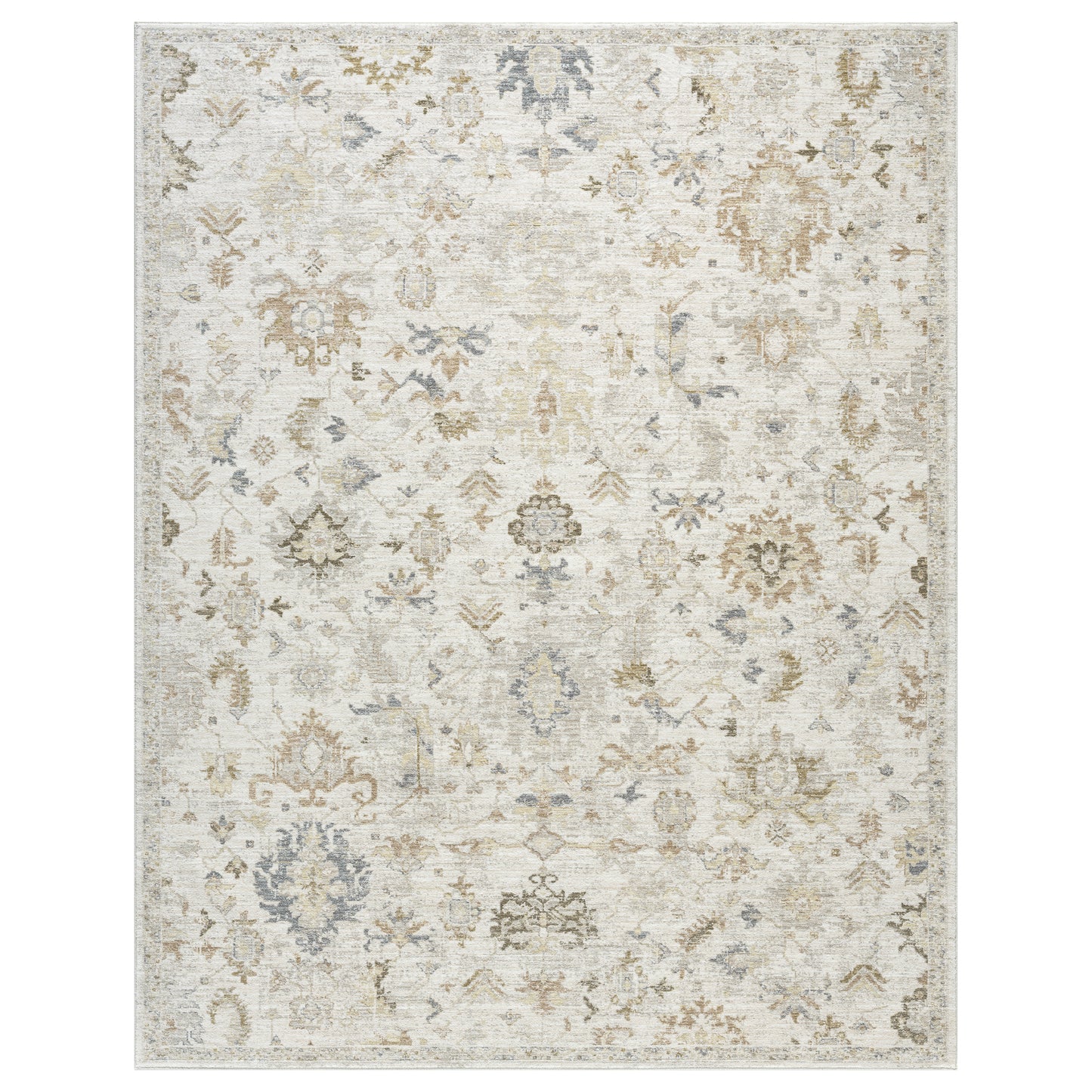 Miranda-82920 Farmhouse Power-Loomed Cream Cotton Indoor Area Rug - LR Home