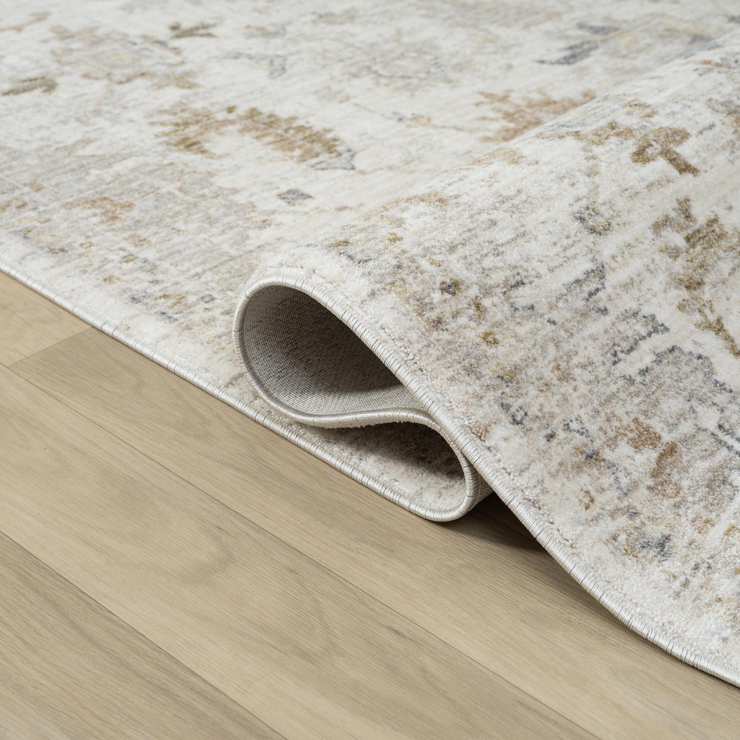 Miranda-82920 Farmhouse Power-Loomed Cream Cotton Indoor Area Rug - LR Home