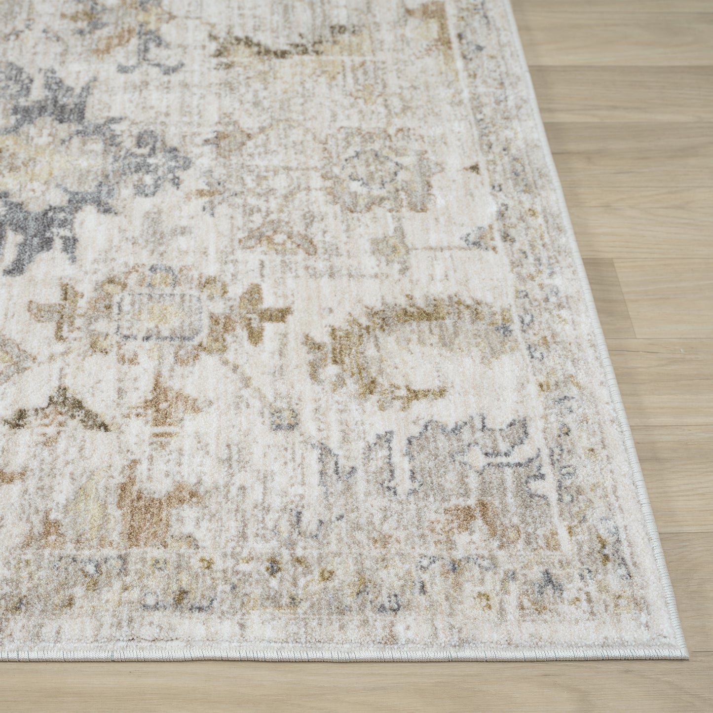 Miranda-82920 Farmhouse Power-Loomed Cream Cotton Indoor Area Rug - LR Home