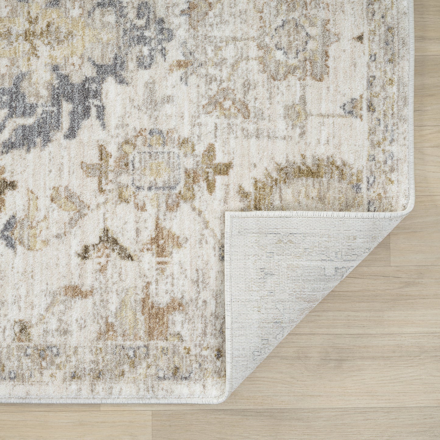 Miranda-82920 Farmhouse Power-Loomed Cream Cotton Indoor Area Rug - LR Home