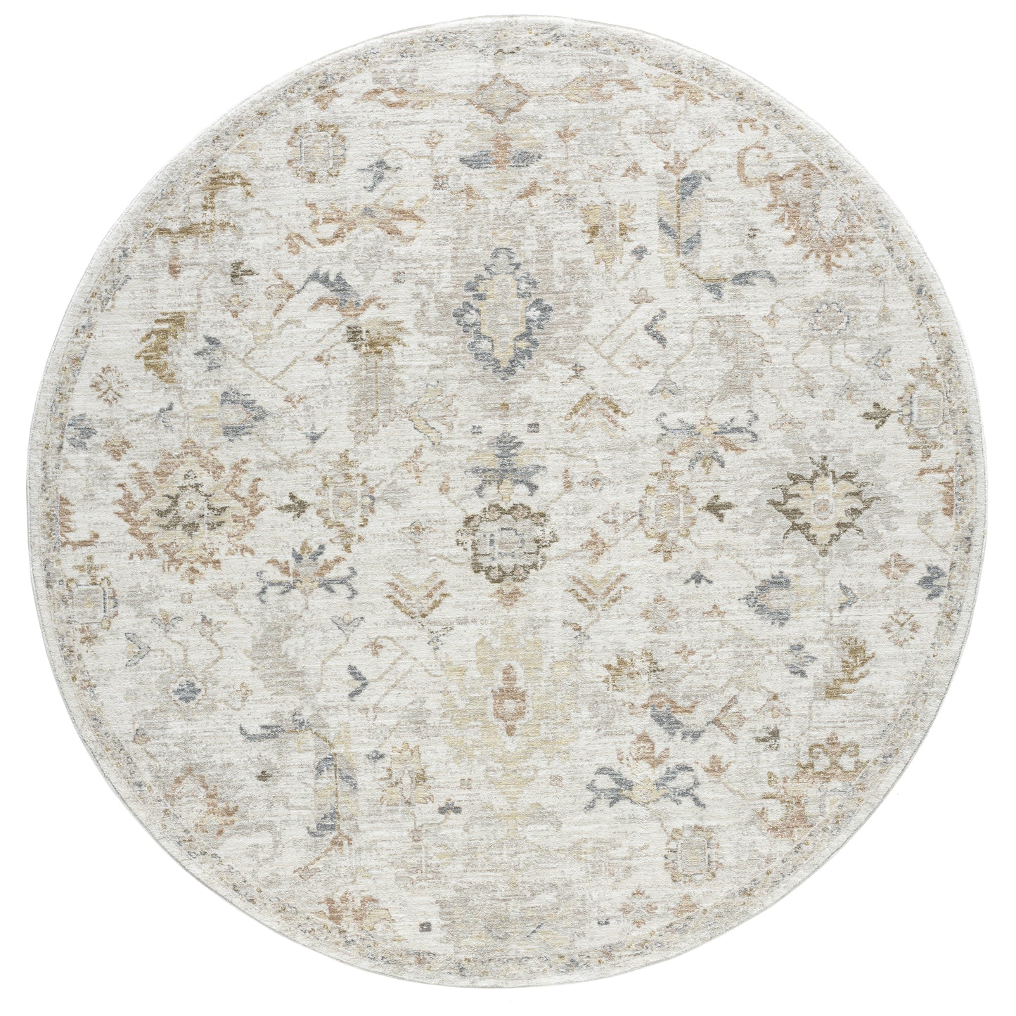 Miranda-82920 Farmhouse Power-Loomed Cream Cotton Indoor Area Rug - LR Home