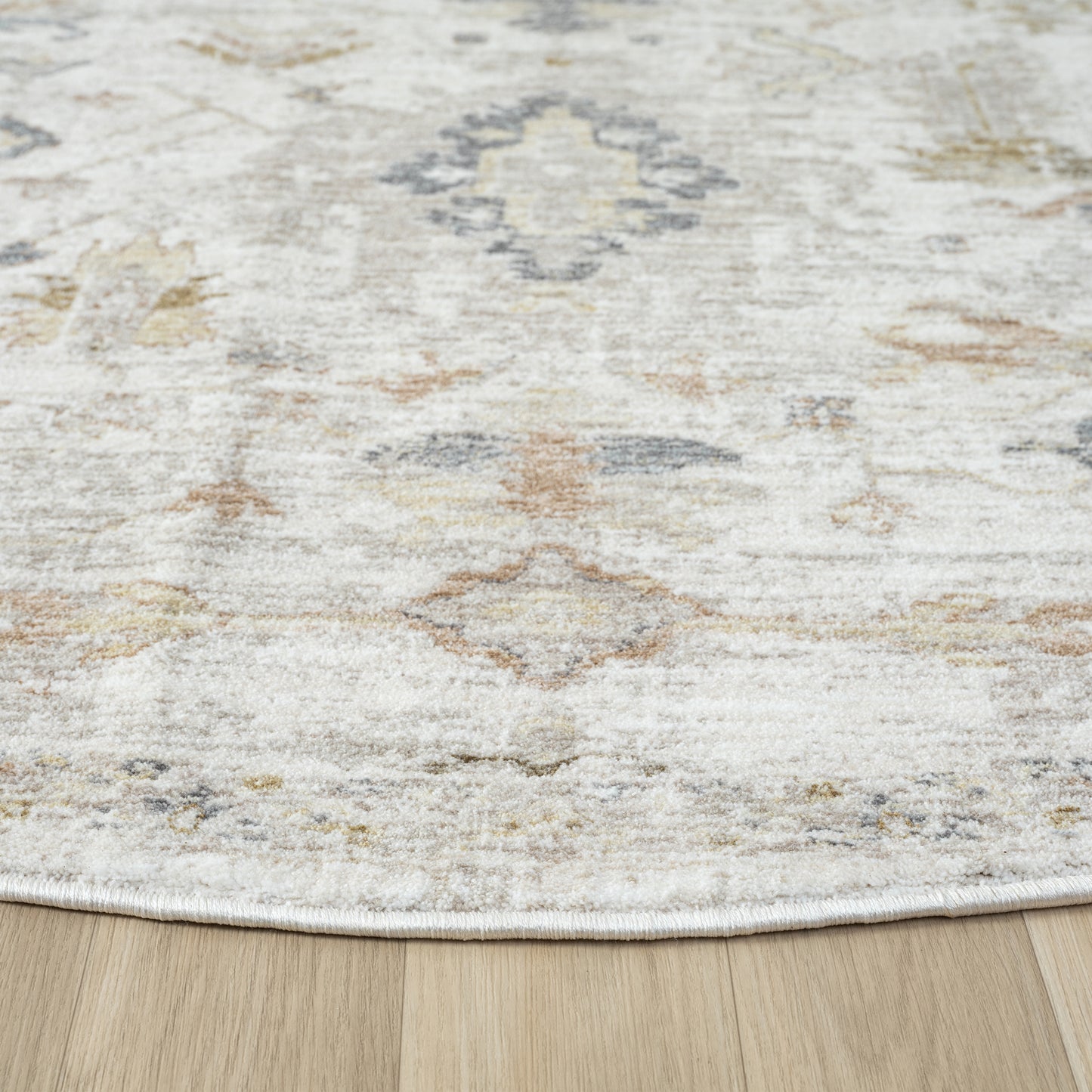 Miranda-82920 Farmhouse Power-Loomed Cream Cotton Indoor Area Rug - LR Home