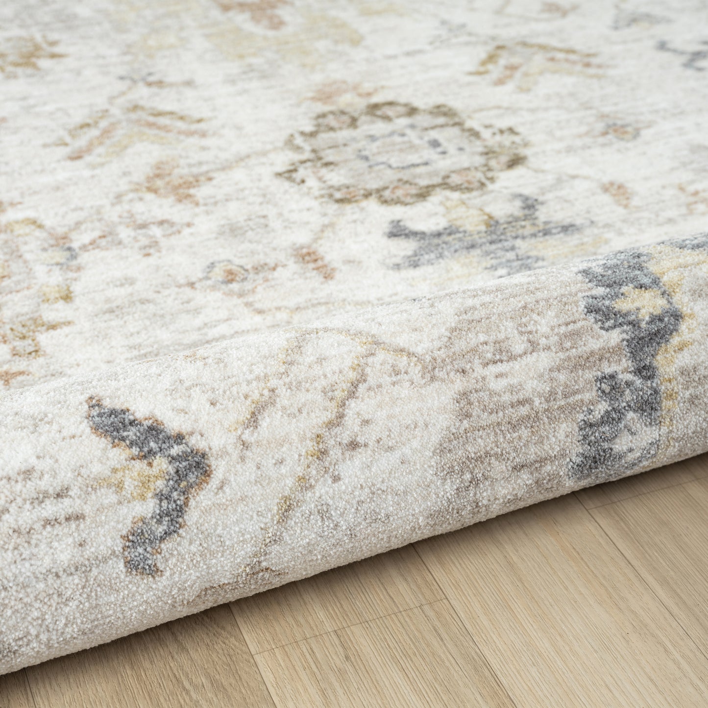 Miranda-82920 Farmhouse Power-Loomed Cream Cotton Indoor Area Rug - LR Home