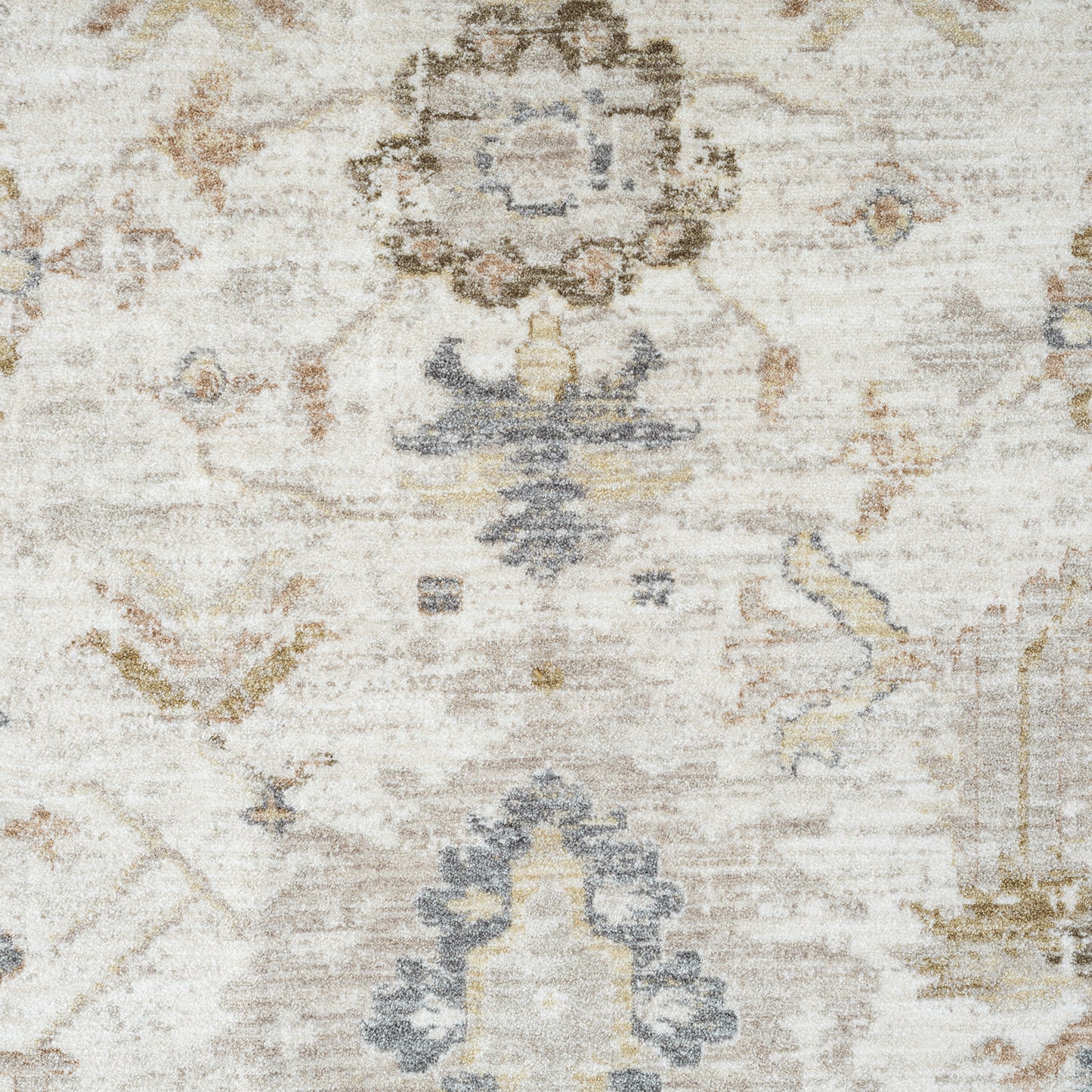 Miranda-82920 Farmhouse Power-Loomed Cream Cotton Indoor Area Rug - LR Home