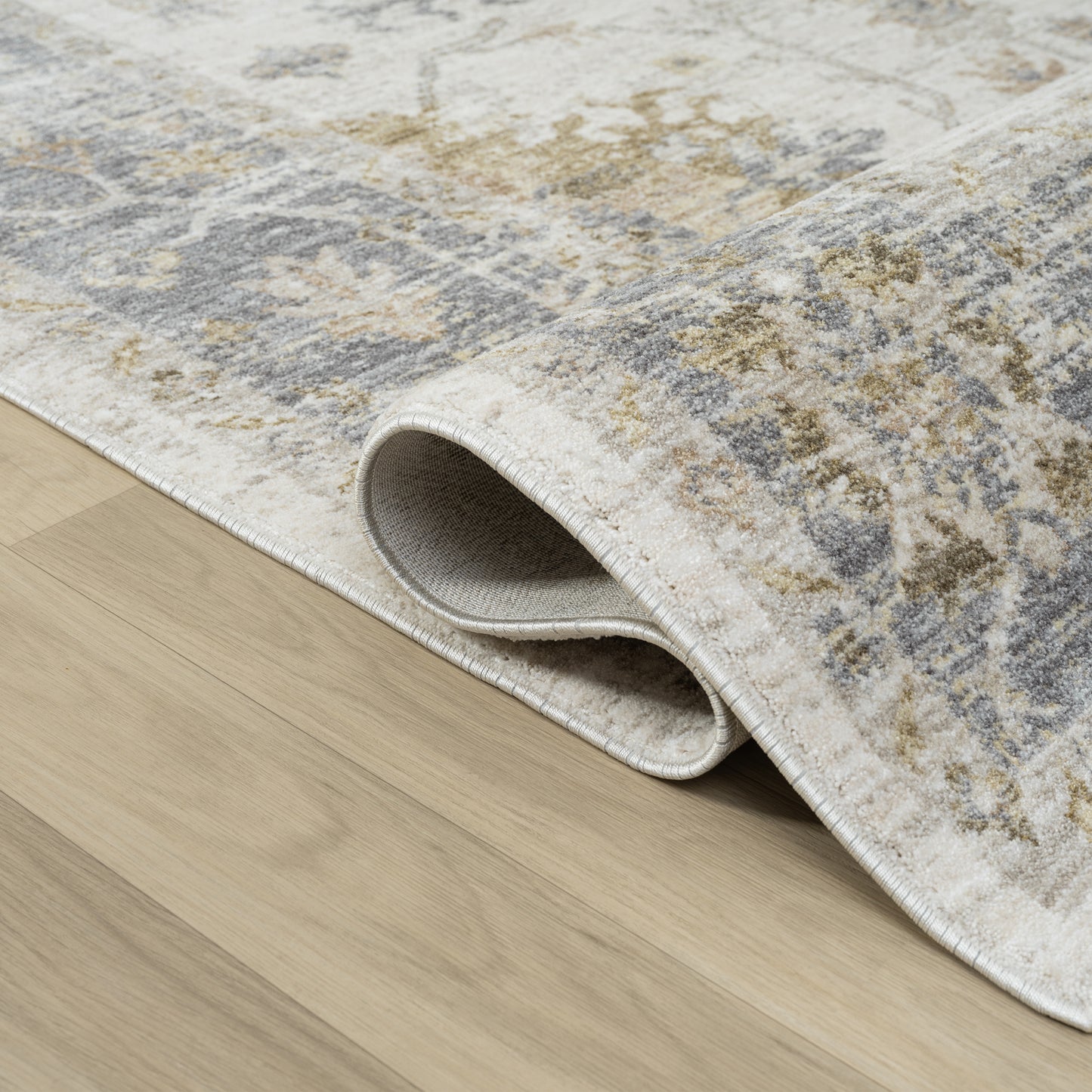 Miranda-82921 Farmhouse Power-Loomed Ivory/Blue Cotton Indoor Area Rug - LR Home