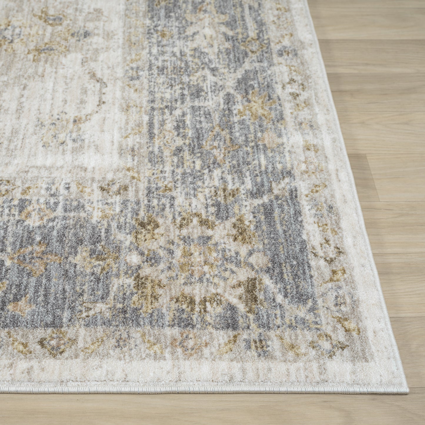 Miranda-82921 Farmhouse Power-Loomed Ivory/Blue Cotton Indoor Area Rug - LR Home