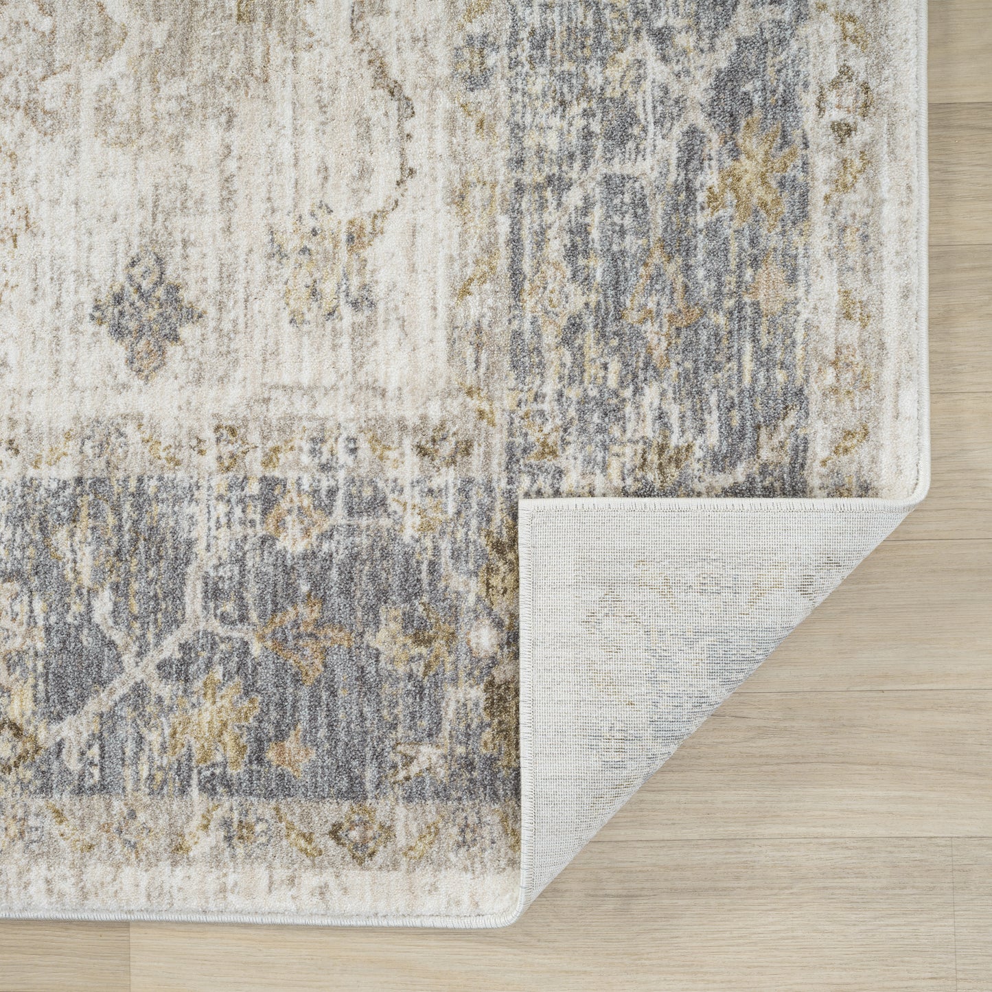 Miranda-82921 Farmhouse Power-Loomed Ivory/Blue Cotton Indoor Area Rug - LR Home