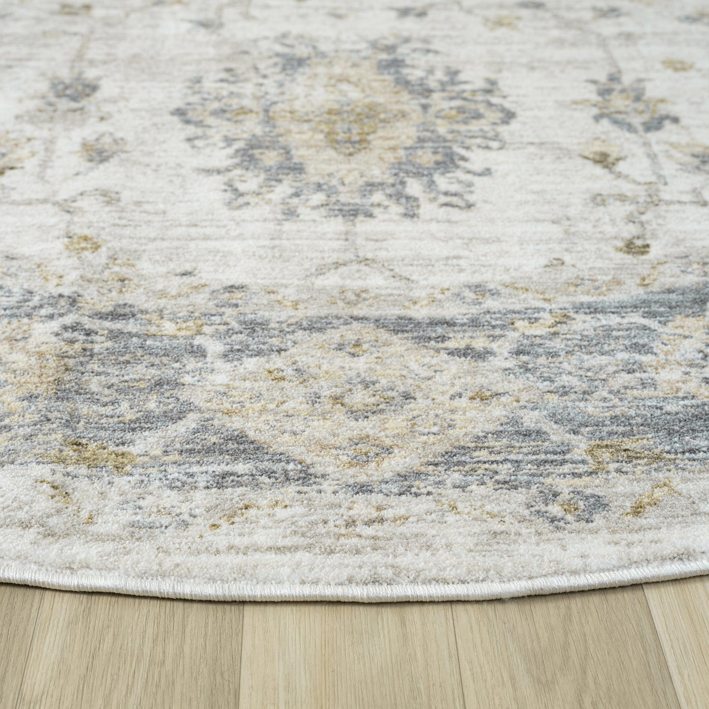 Miranda-82921 Farmhouse Power-Loomed Ivory/Blue Cotton Indoor Area Rug - LR Home
