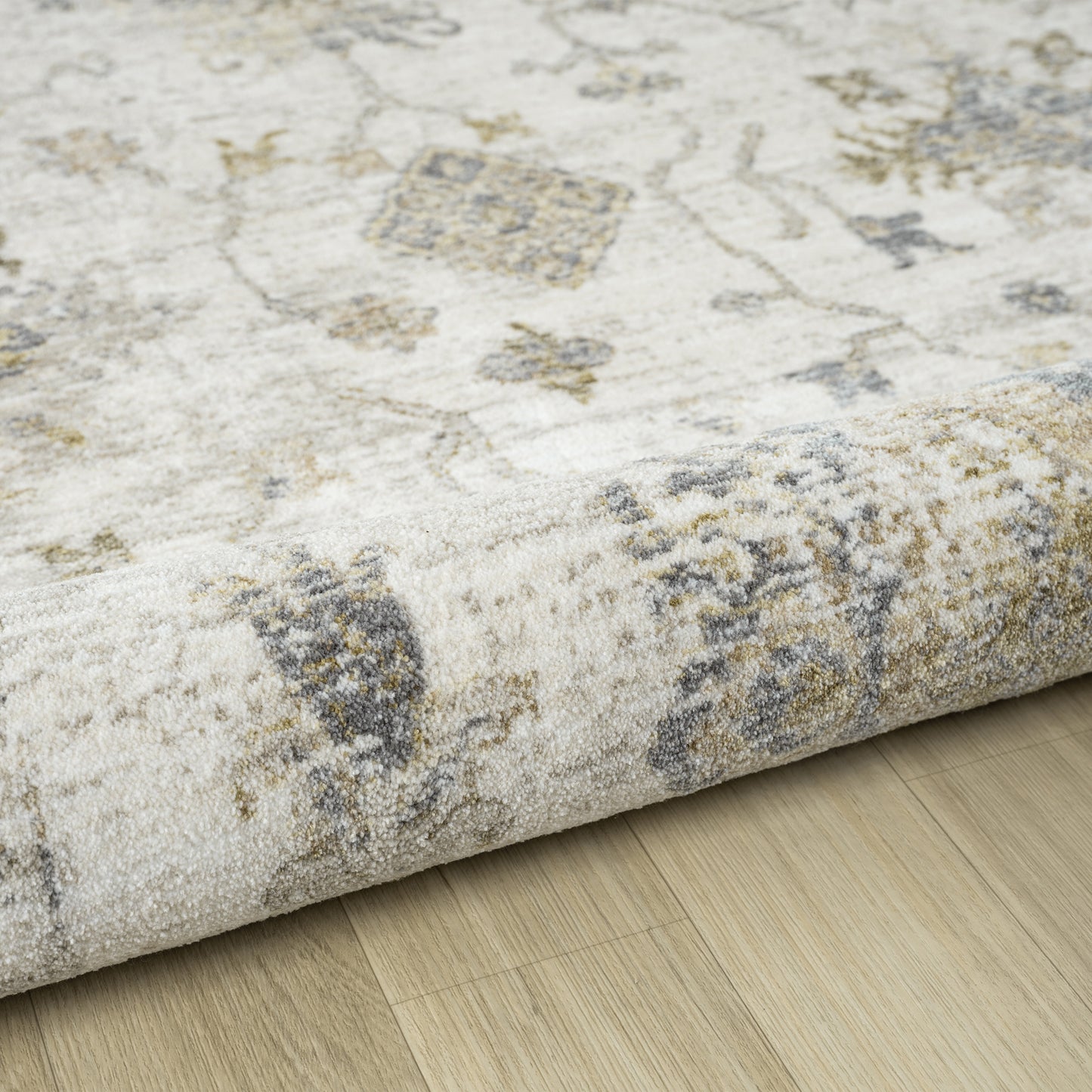 Miranda-82921 Farmhouse Power-Loomed Ivory/Blue Cotton Indoor Area Rug - LR Home
