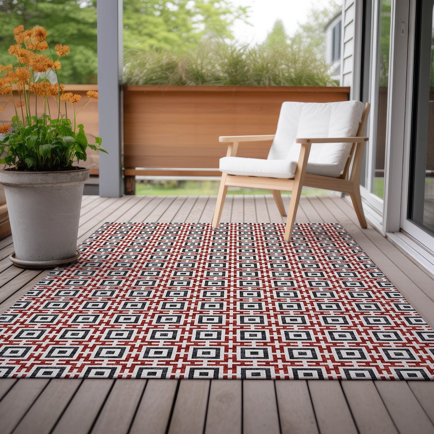 Machine Made Marlo MO1 Red - Dalyn Rugs
