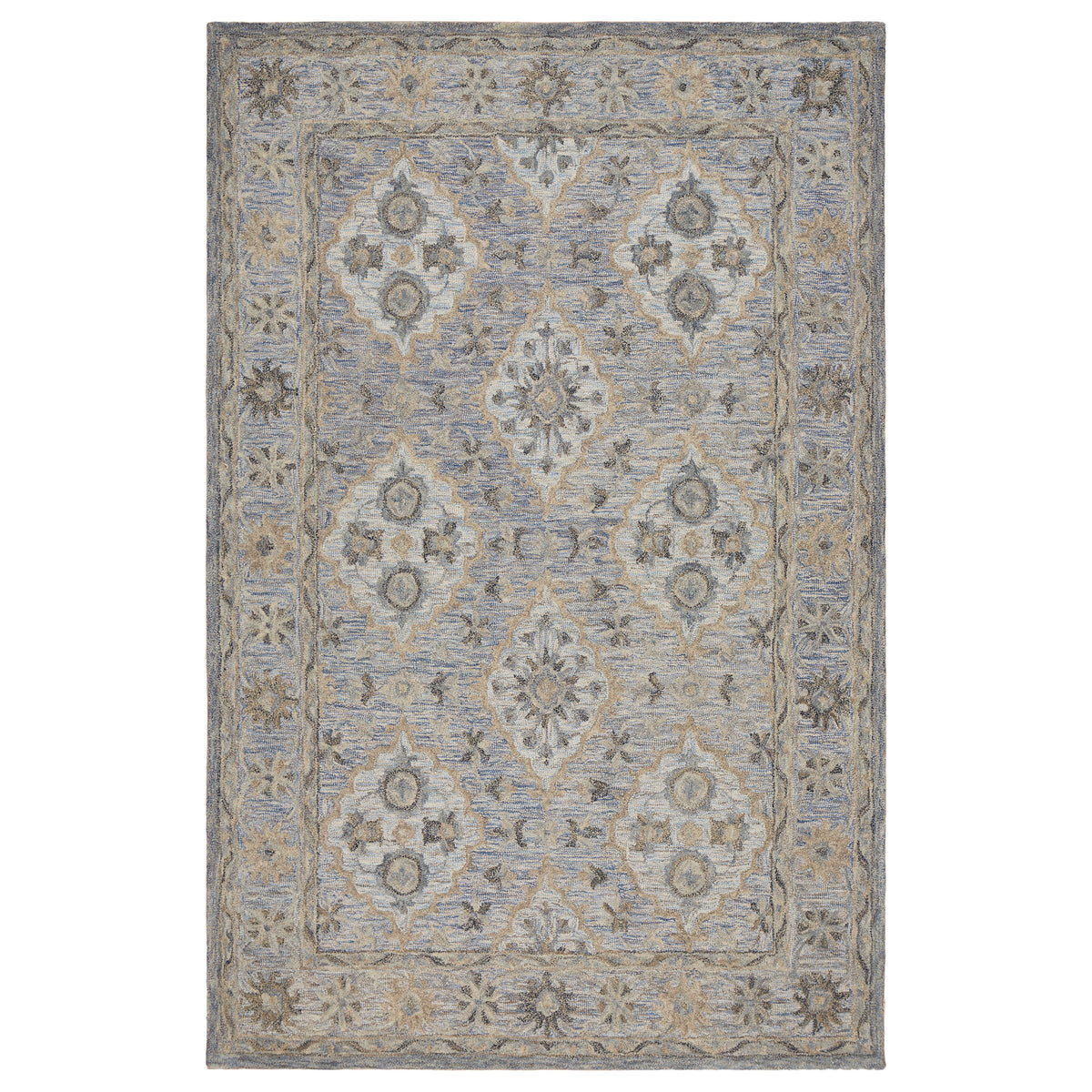 Blue Suzani Oriental Area Rug - Silo view