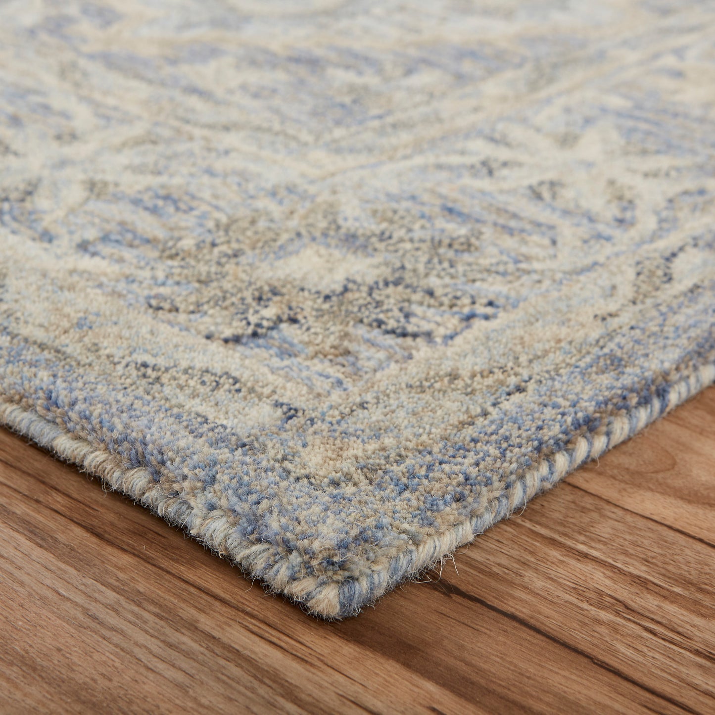 Modern Traditions-81285 Traditional Hand-Tufted Ice Blue Cotton Indoor Area Rug - LR Home