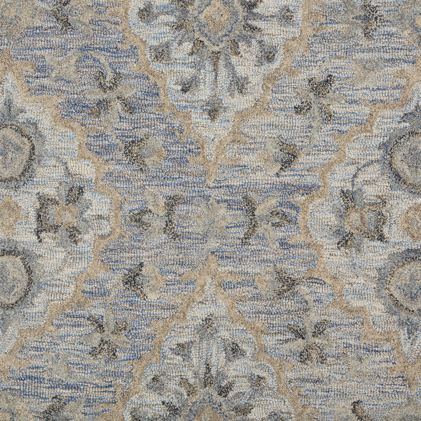 MODTR-81285 Classic/Traditional Hand-Tufted Ice Blue Wool Indoor Area Rugs - LR Home