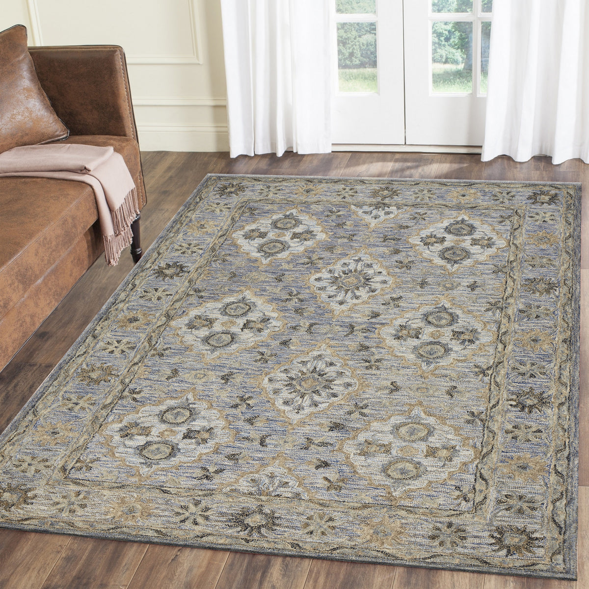 Blue Suzani Oriental Area Rug - lifestyle view 2