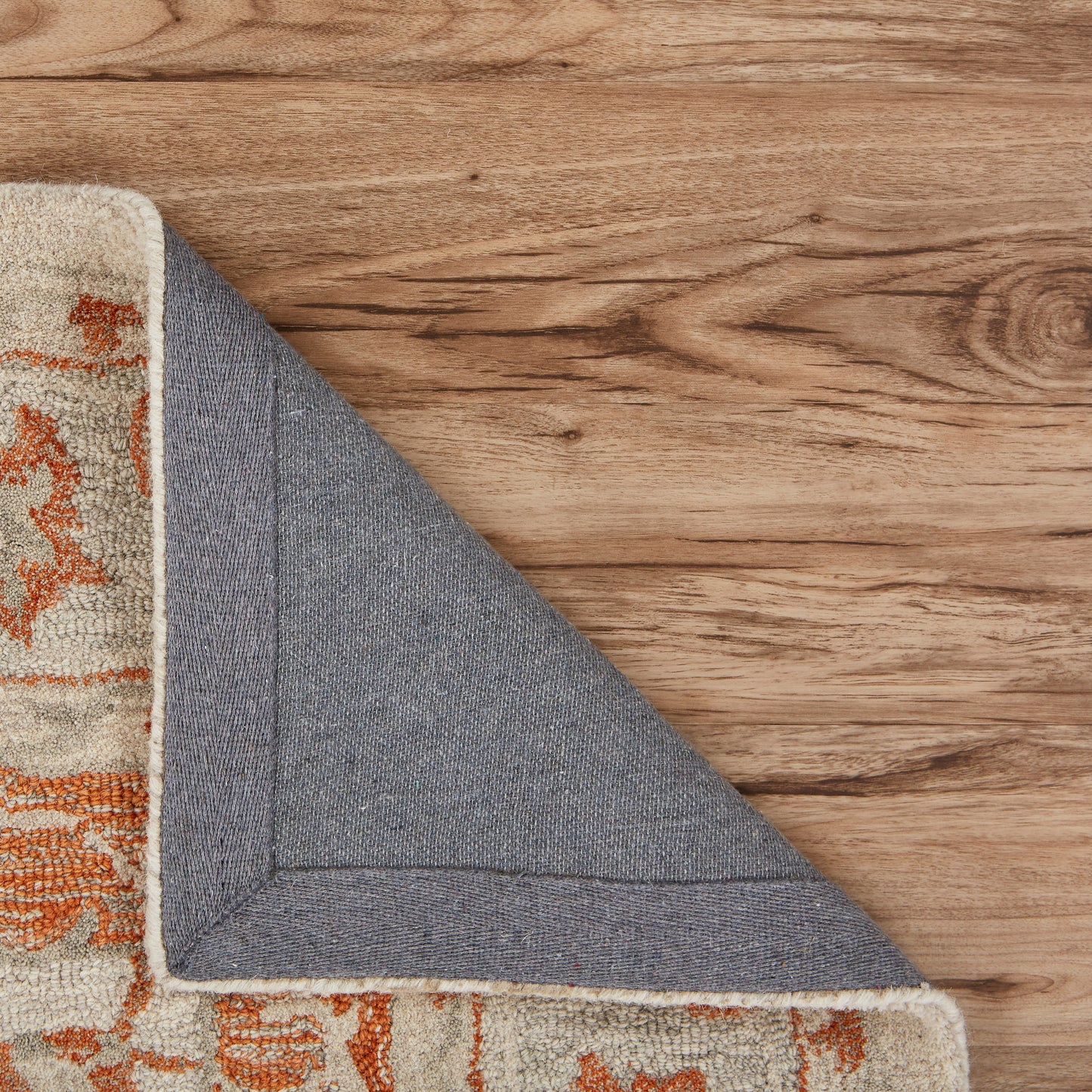 Modern Traditions-81287 Traditional Hand-Tufted Orange/Gray Cotton Indoor Area Rug - LR Home