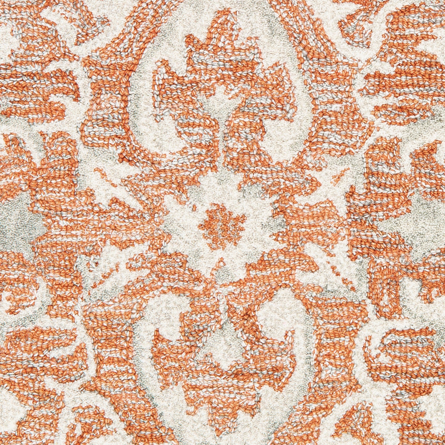 Modern Traditions-81287 Traditional Hand-Tufted Orange/Gray Cotton Indoor Area Rug - LR Home