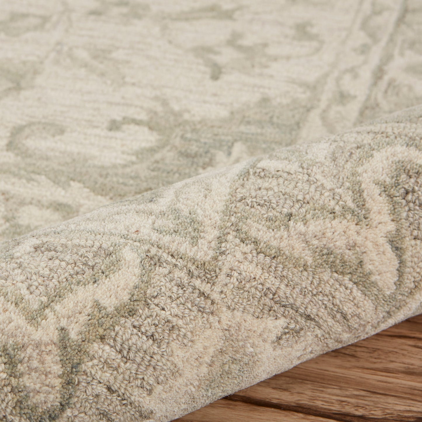 MODTR-81287 Classic/Traditional Hand-Tufted Sea Green/Gray Wool Indoor Area Rugs - LR Home
