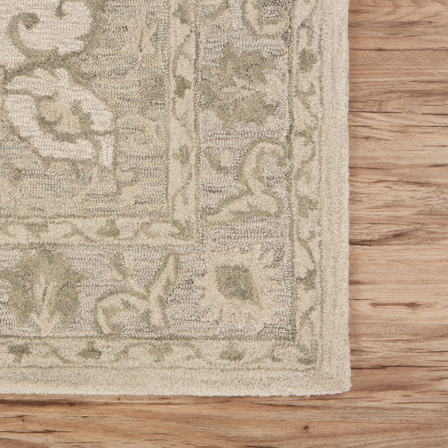 MODTR-81287 Classic/Traditional Hand-Tufted Sea Green/Gray Wool Indoor Area Rugs - LR Home