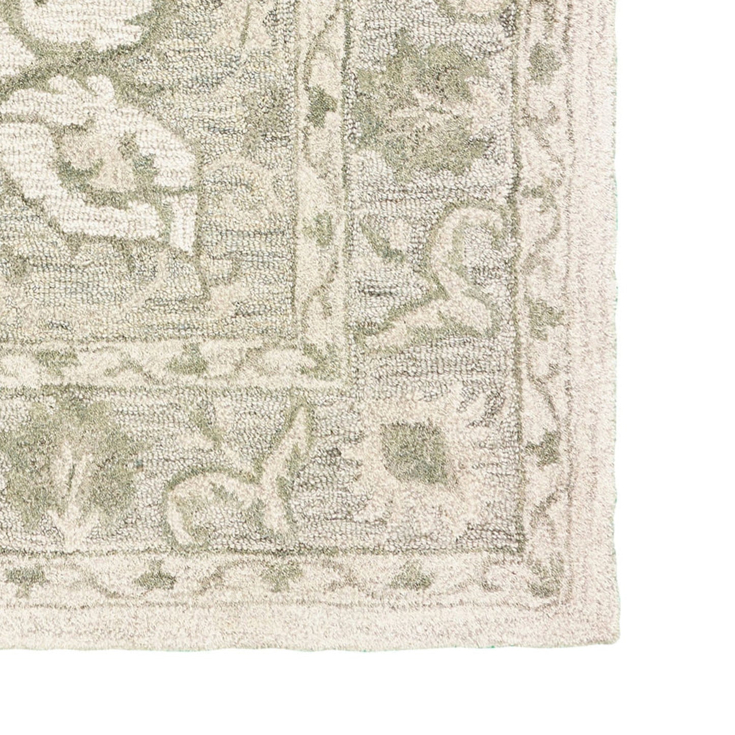 Modern Traditions-81289 Traditional Hand-Tufted Sea Green/Gray Cotton Indoor Area Rug - LR Home