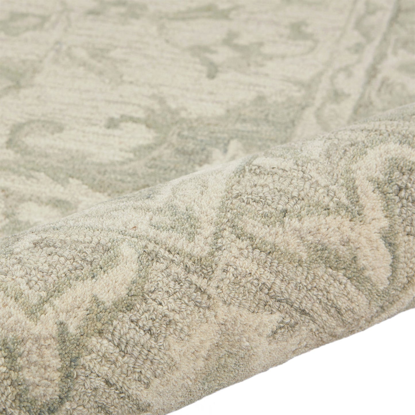 Modern Traditions-81289 Traditional Hand-Tufted Sea Green/Gray Cotton Indoor Area Rug - LR Home