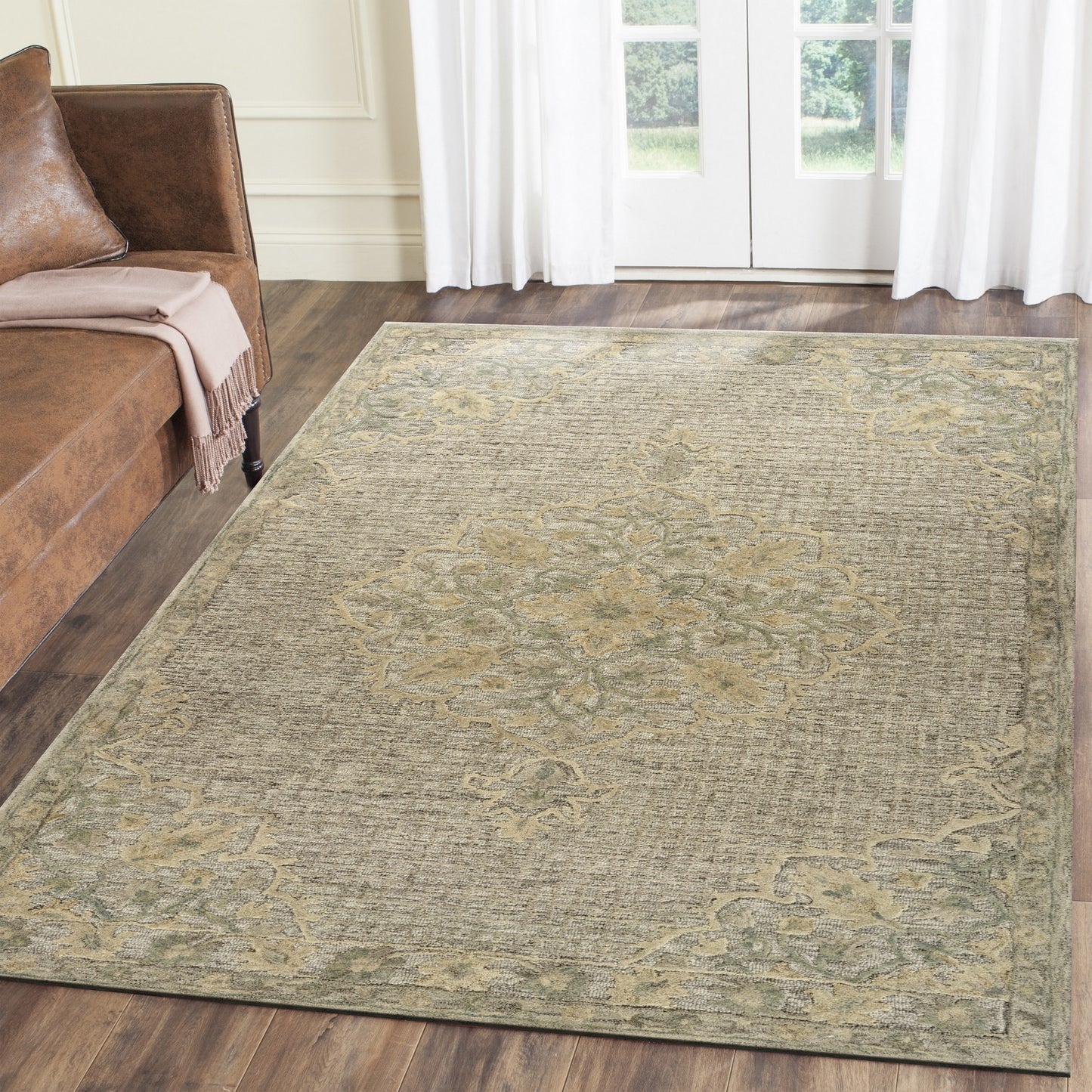 Modern Traditions-81290 Traditional Hand-Tufted Beige Cotton Indoor Area Rug - LR Home
