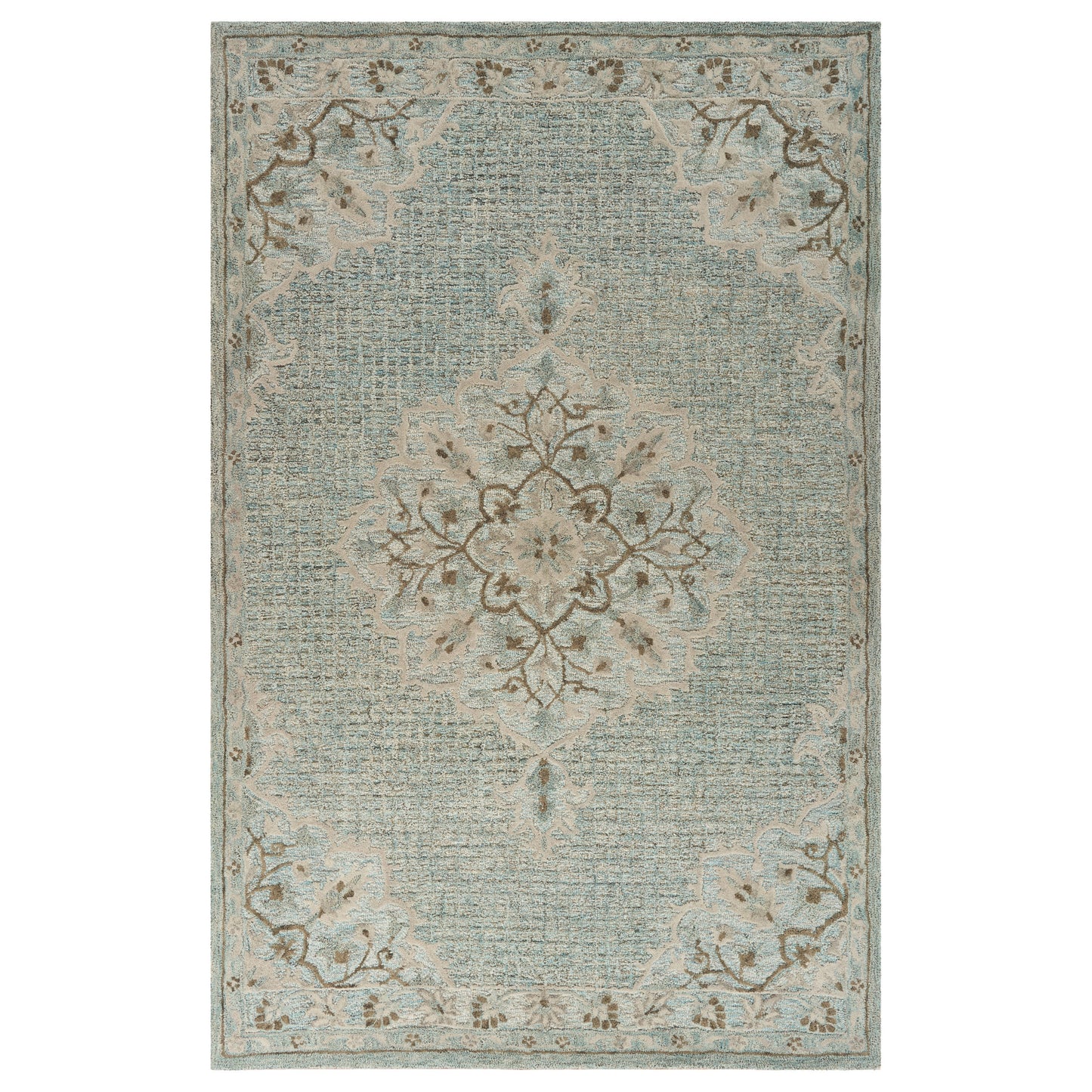 Modern Traditions-81291 Traditional Hand-Tufted Blue Lagoon Cotton Indoor Area Rug - LR Home