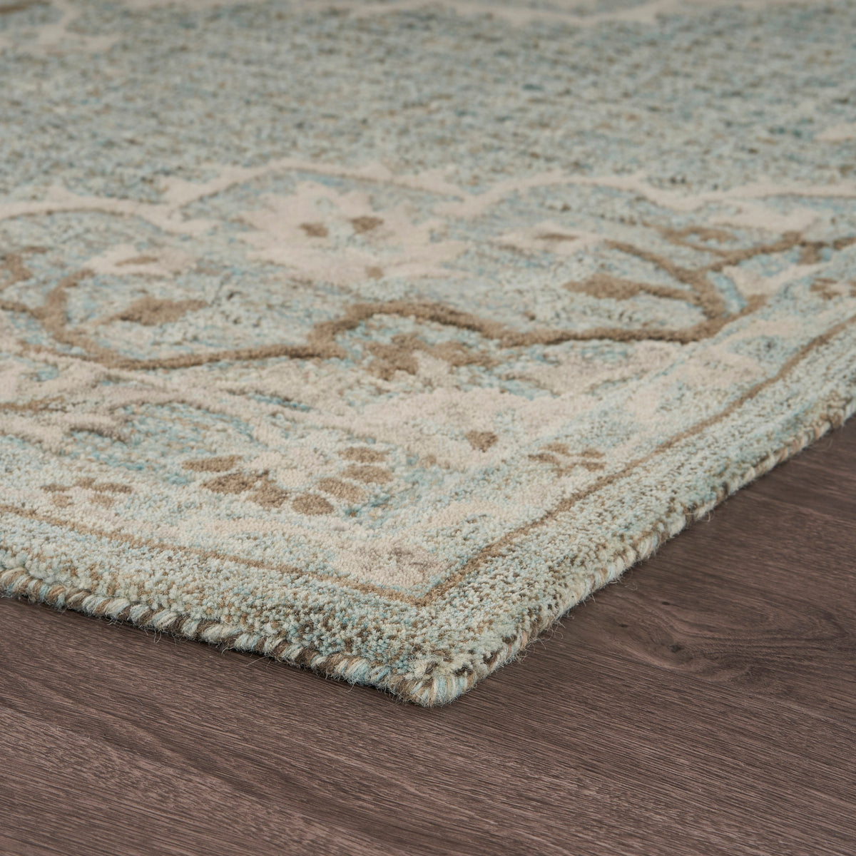 Ivory Medallion Area Rug - close-up detail