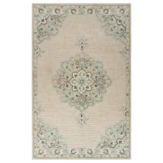 Ivory Medallion Area Rug - Silo view
