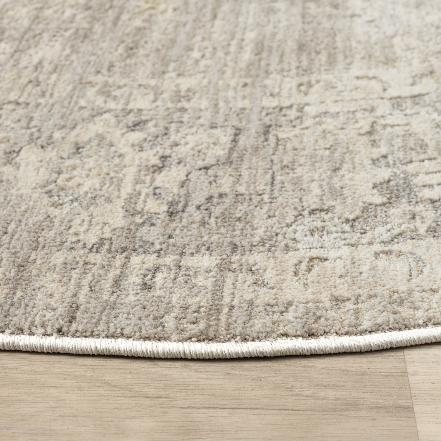 Monaco-82716 Traditional Power-Loomed Beige/Stone Blue Cotton Indoor Area Rug - LR Home