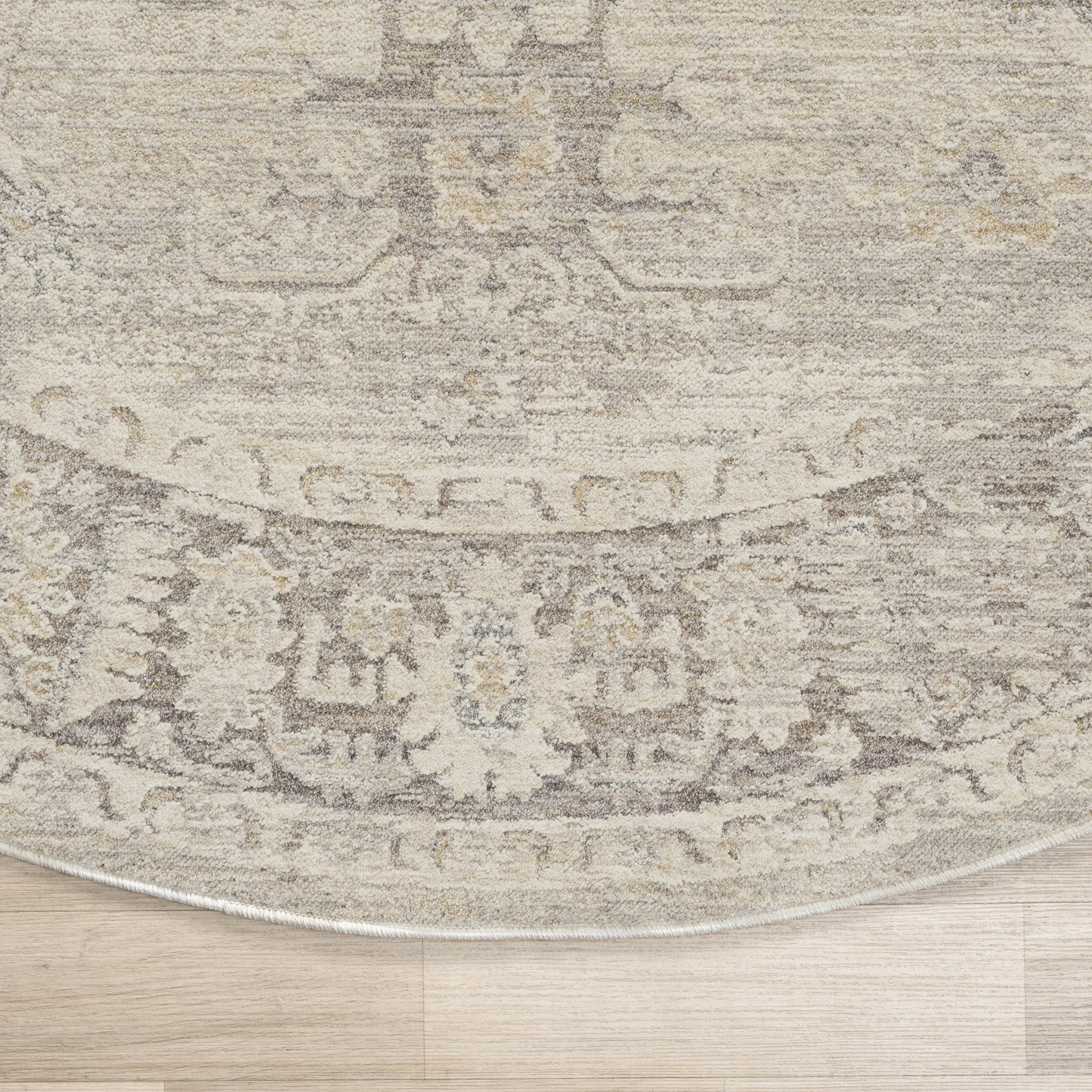 Monaco-82716 Traditional Power-Loomed Beige/Stone Blue Cotton Indoor Area Rug - LR Home