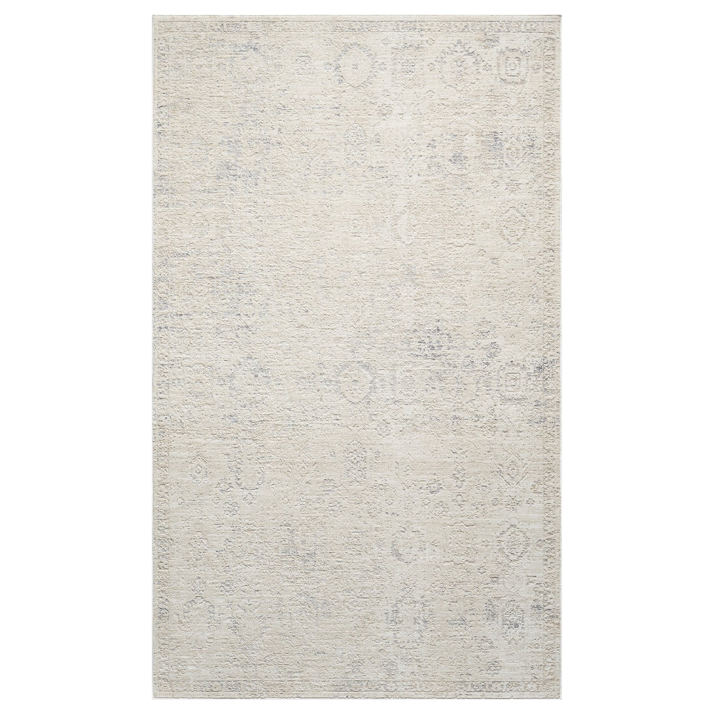 Monaco-82717 Traditional Power-Loomed Beige/Gray Cotton Indoor Area Rug - LR Home