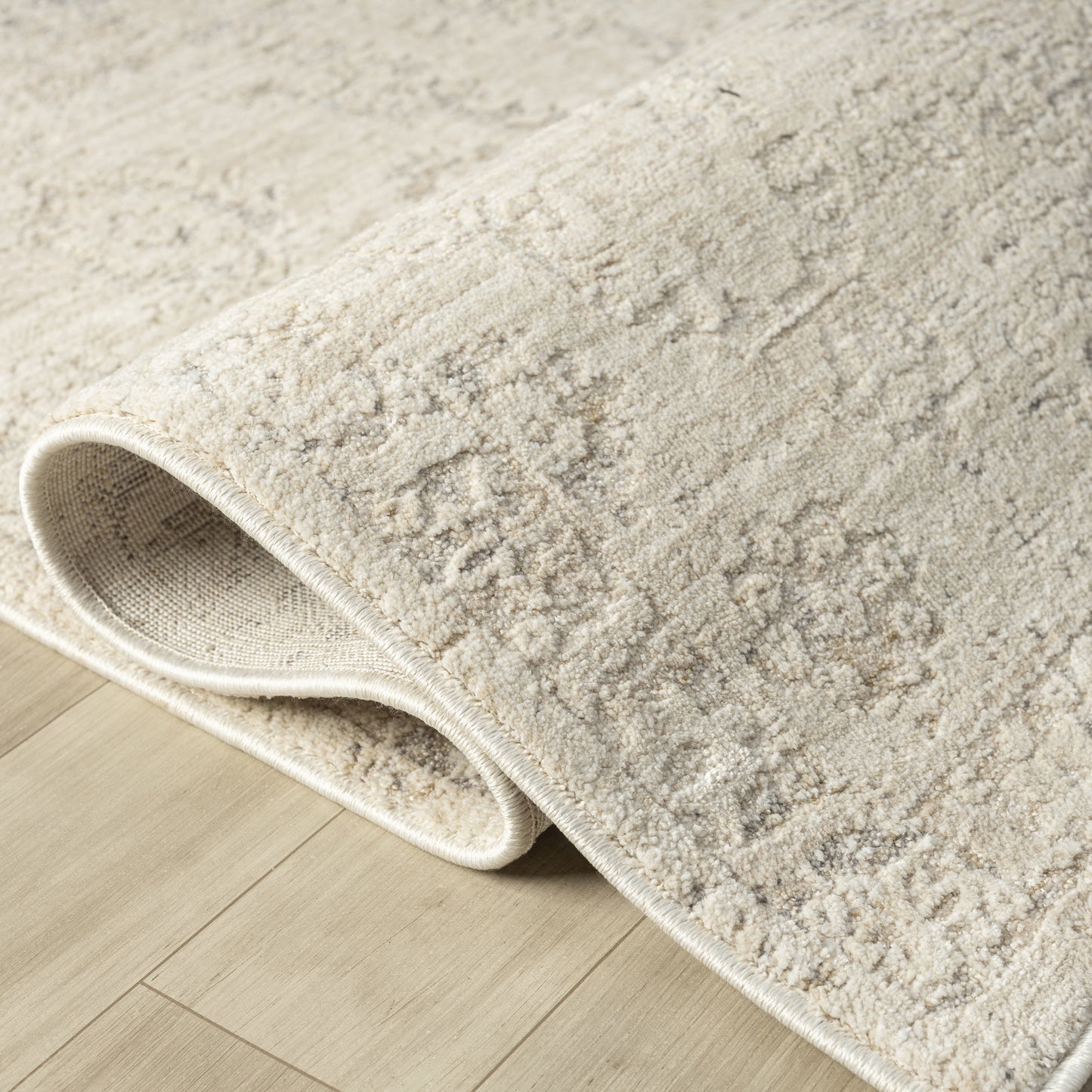 Monaco-82717 Traditional Power-Loomed Beige/Gray Cotton Indoor Area Rug - LR Home