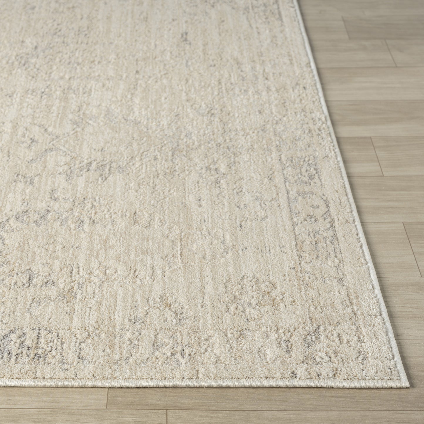 Monaco-82717 Traditional Power-Loomed Beige/Gray Cotton Indoor Area Rug - LR Home