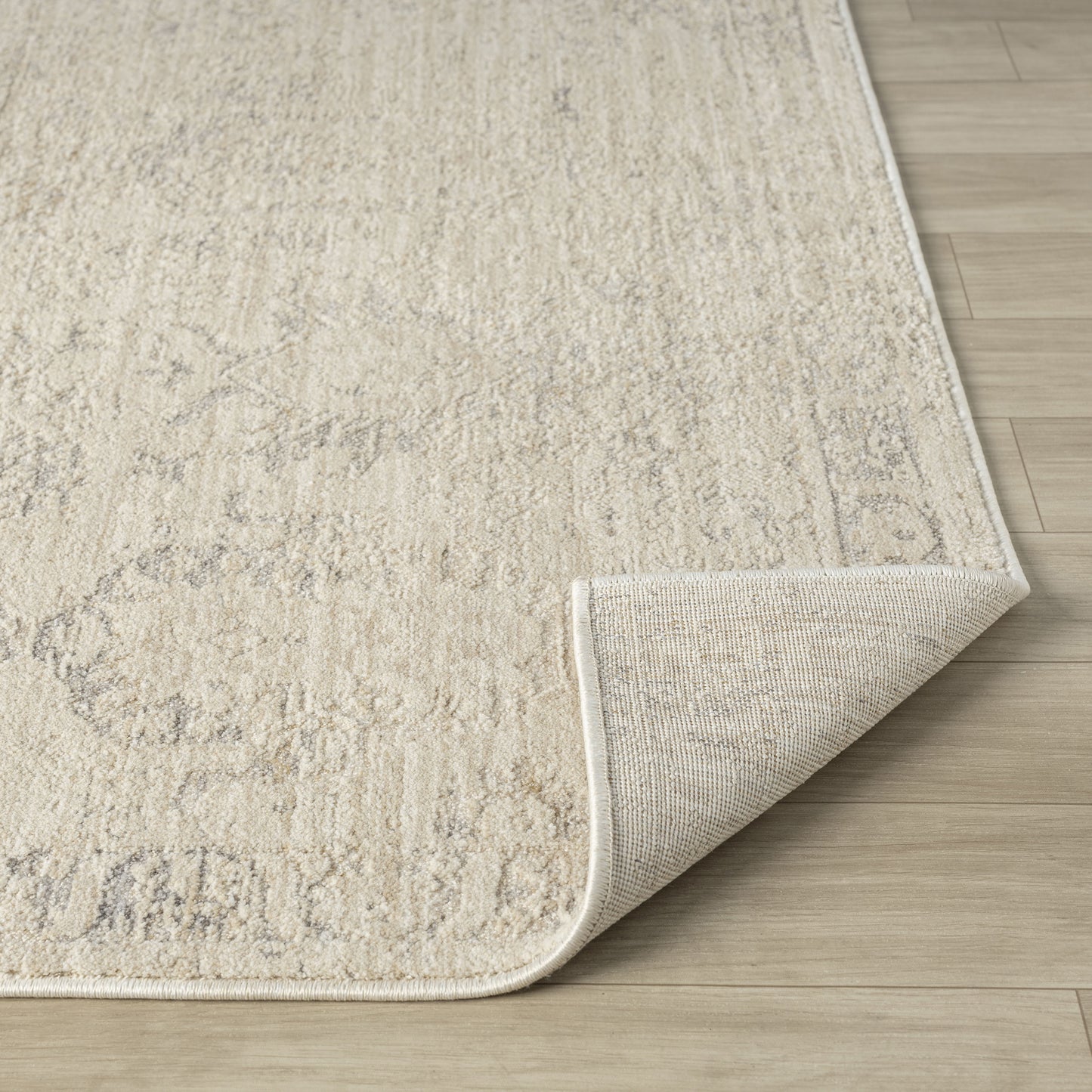 Monaco-82717 Traditional Power-Loomed Beige/Gray Cotton Indoor Area Rug - LR Home