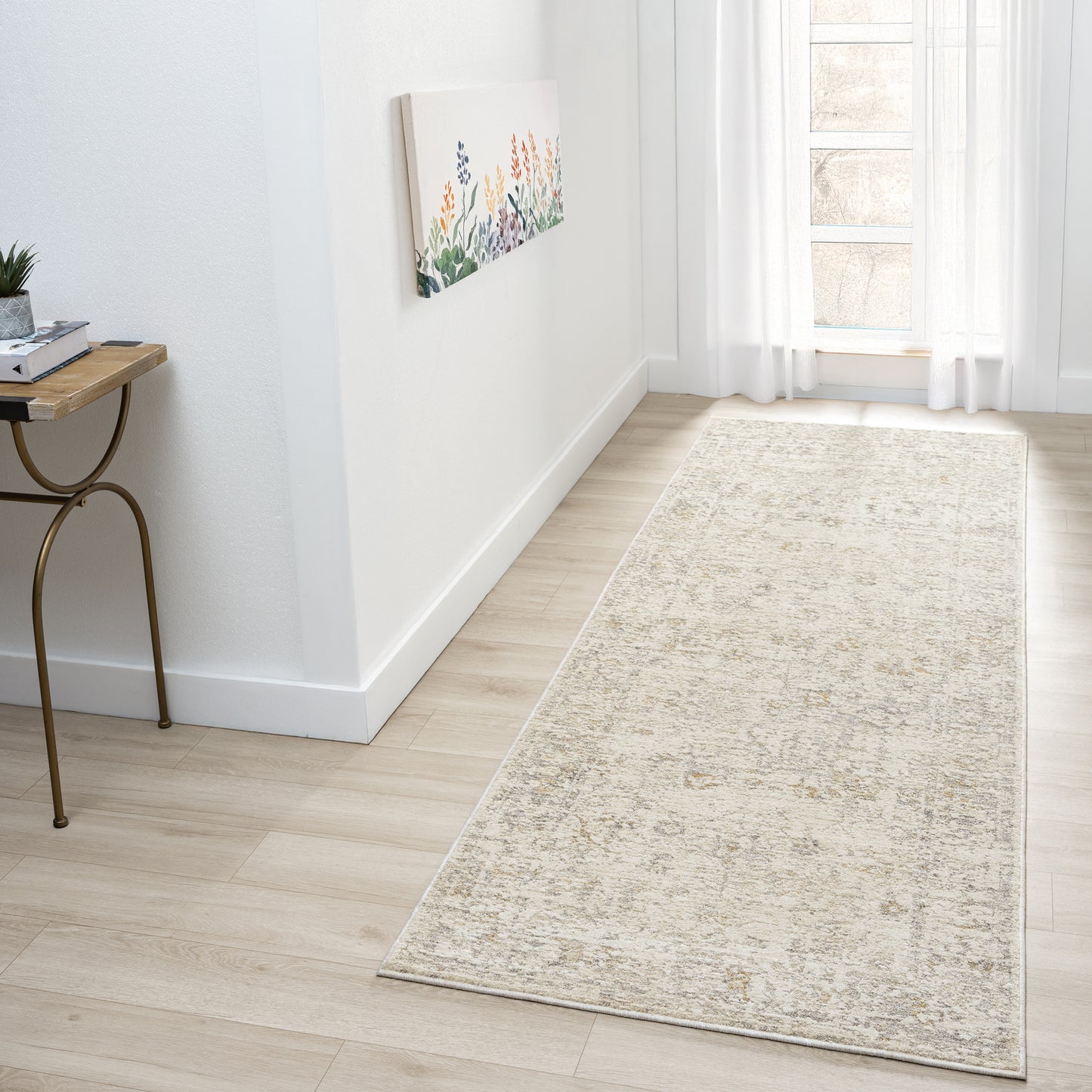 Monaco-82718 Traditional Power-Loomed Ivory/Beige Cotton Indoor Area Rug - LR Home