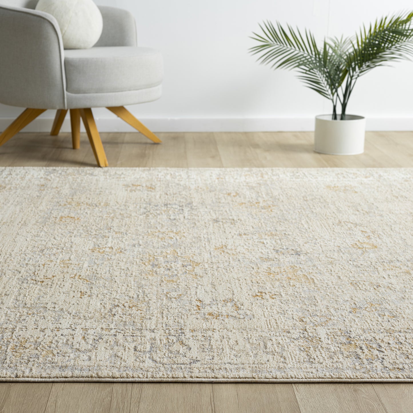 Monaco-82718 Traditional Power-Loomed Ivory/Beige Cotton Indoor Area Rug - LR Home