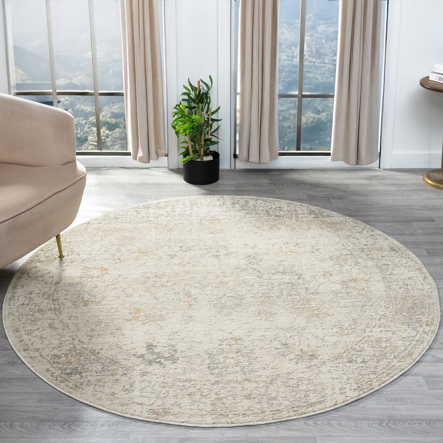Monaco-82718 Traditional Power-Loomed Ivory/Beige Cotton Indoor Area Rug - LR Home