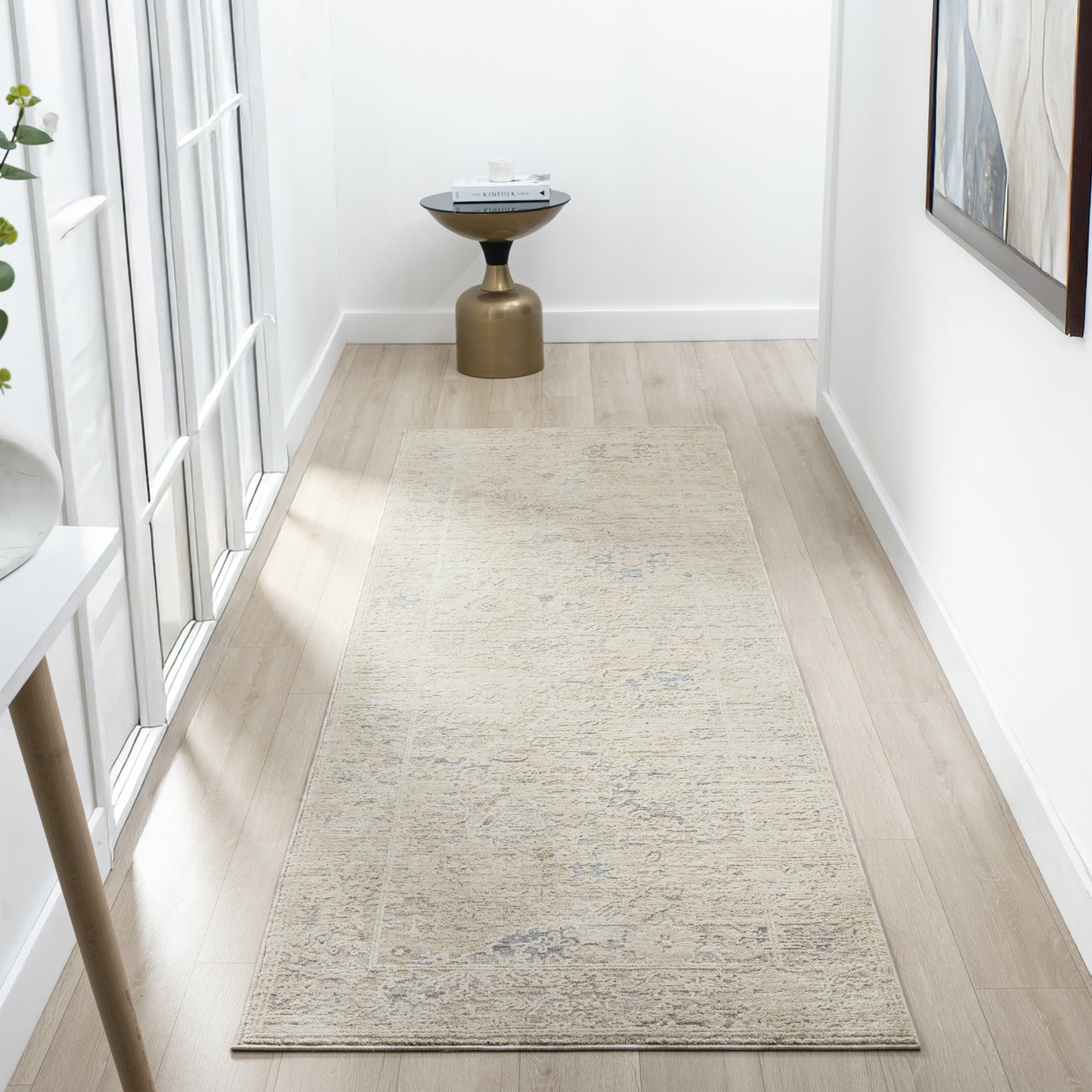 Monaco-82719 Traditional Power-Loomed Beige/Ivory Cotton Indoor Area Rug - LR Home