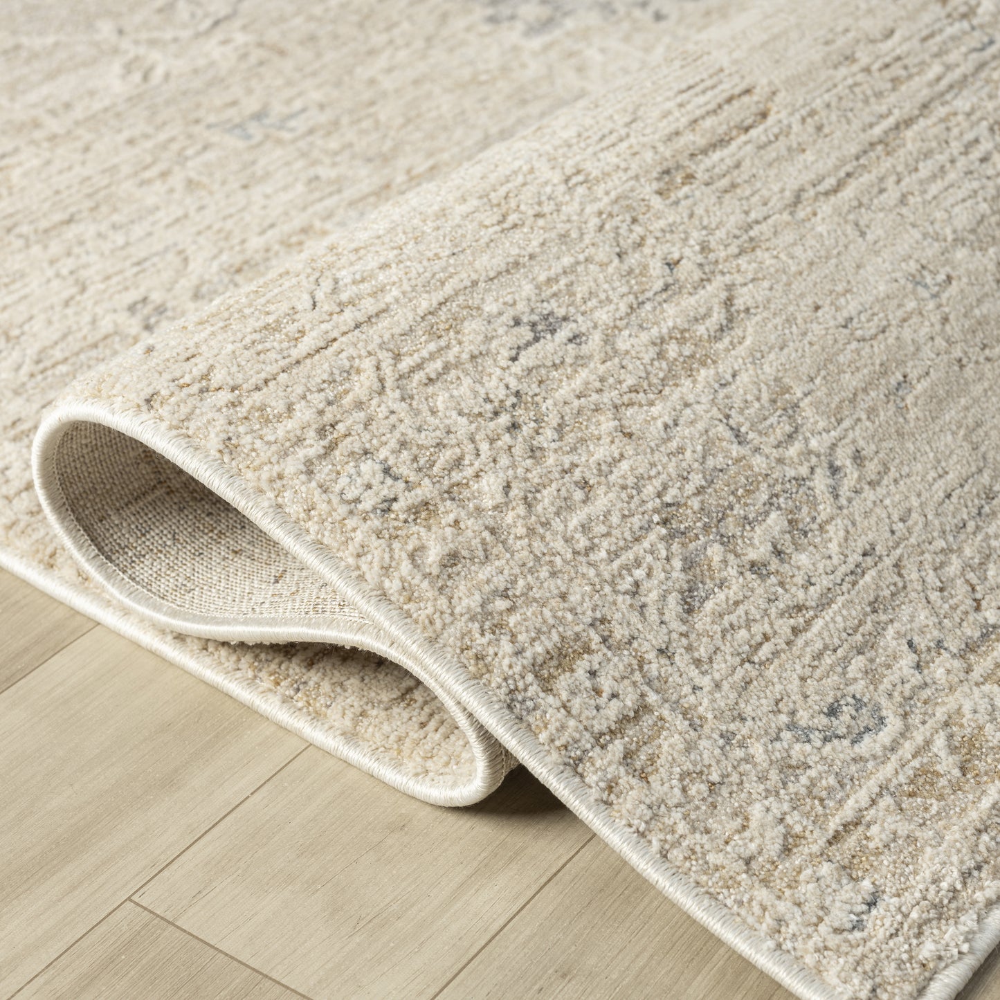 Monaco-82719 Traditional Power-Loomed Beige/Ivory Cotton Indoor Area Rug - LR Home