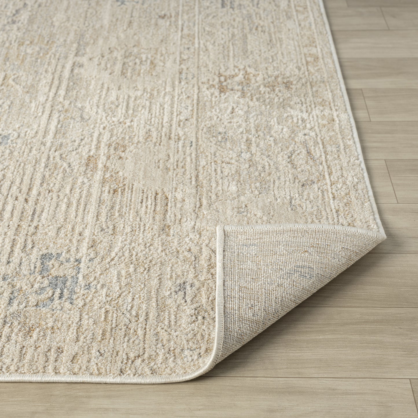 Monaco-82719 Traditional Power-Loomed Beige/Ivory Cotton Indoor Area Rug - LR Home