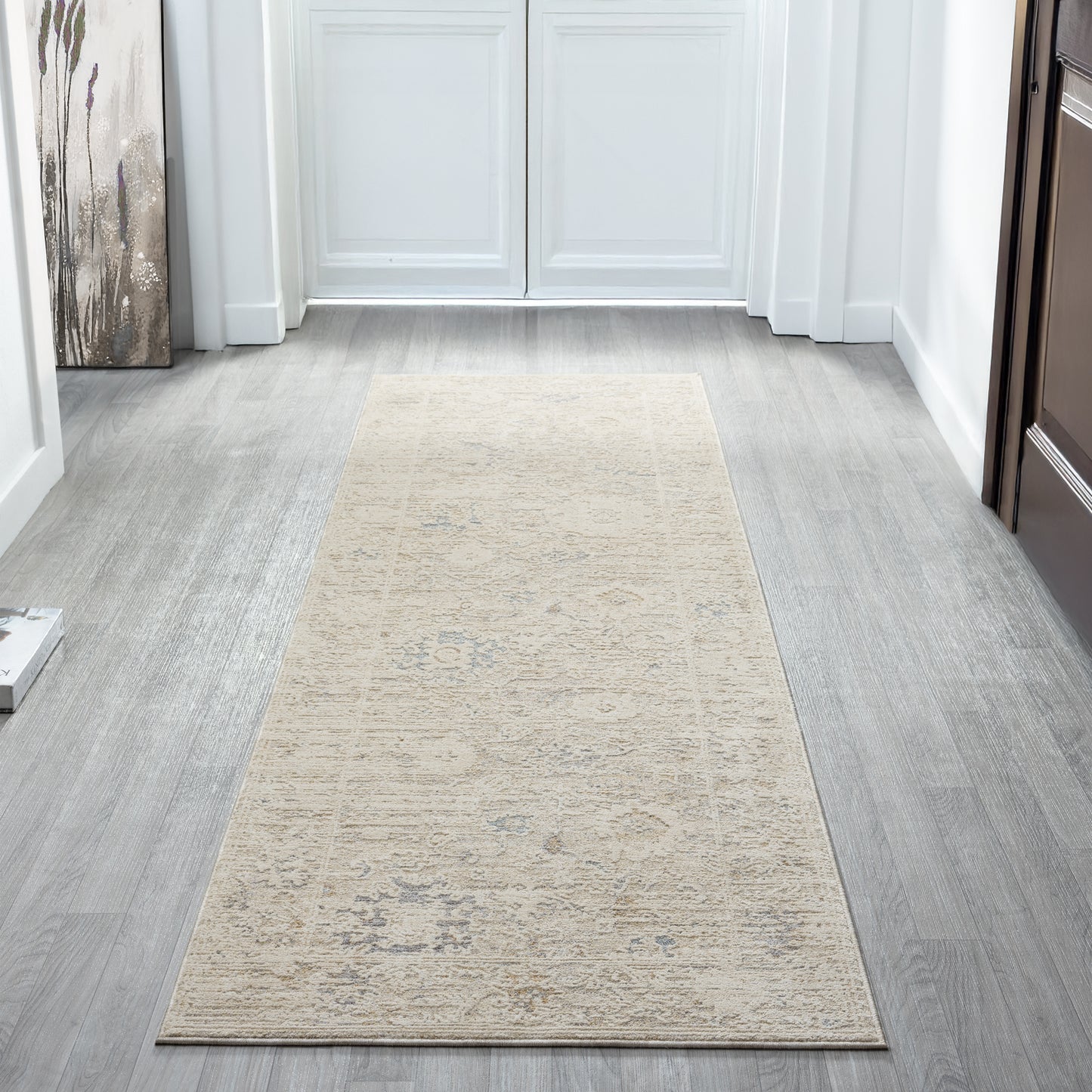 Monaco-82719 Traditional Power-Loomed Beige/Ivory Cotton Indoor Area Rug - LR Home