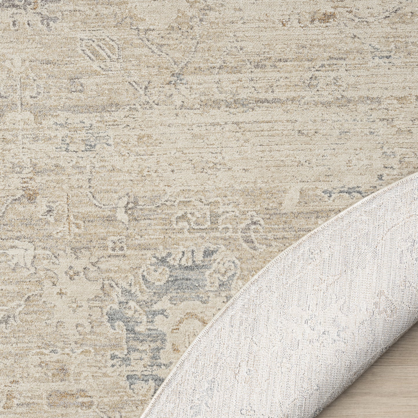 Monaco-82719 Traditional Power-Loomed Beige/Ivory Cotton Indoor Area Rug - LR Home