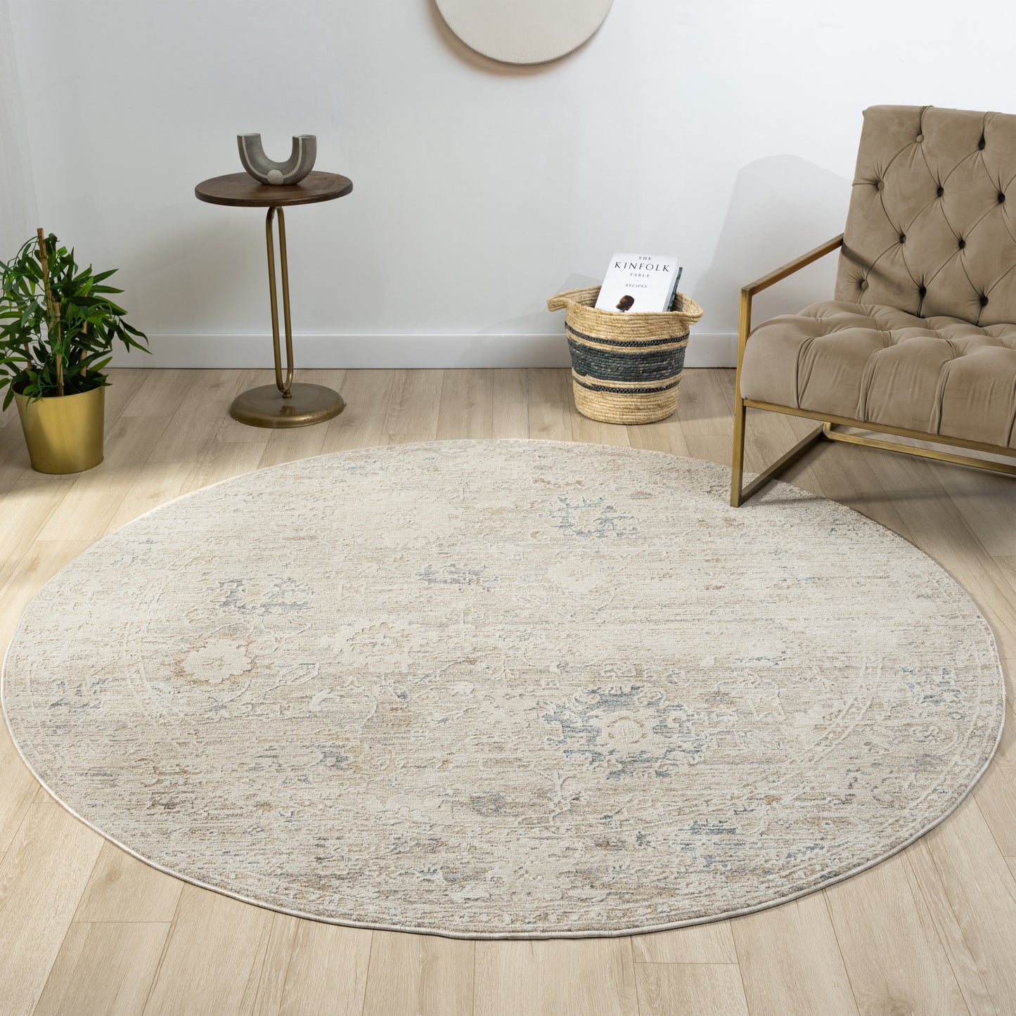 Monaco-82719 Traditional Power-Loomed Beige/Ivory Cotton Indoor Area Rug - LR Home