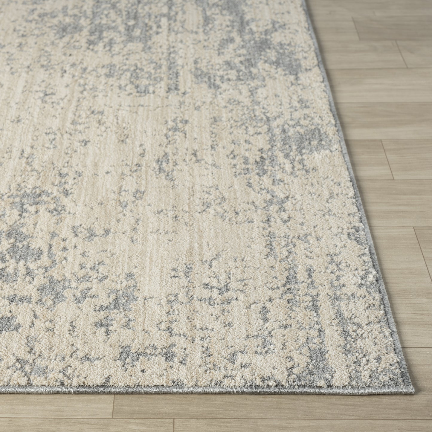 Monaco-82721 Transitional Power-Loomed Ivory/Stone Blue Cotton Indoor Area Rug - LR Home