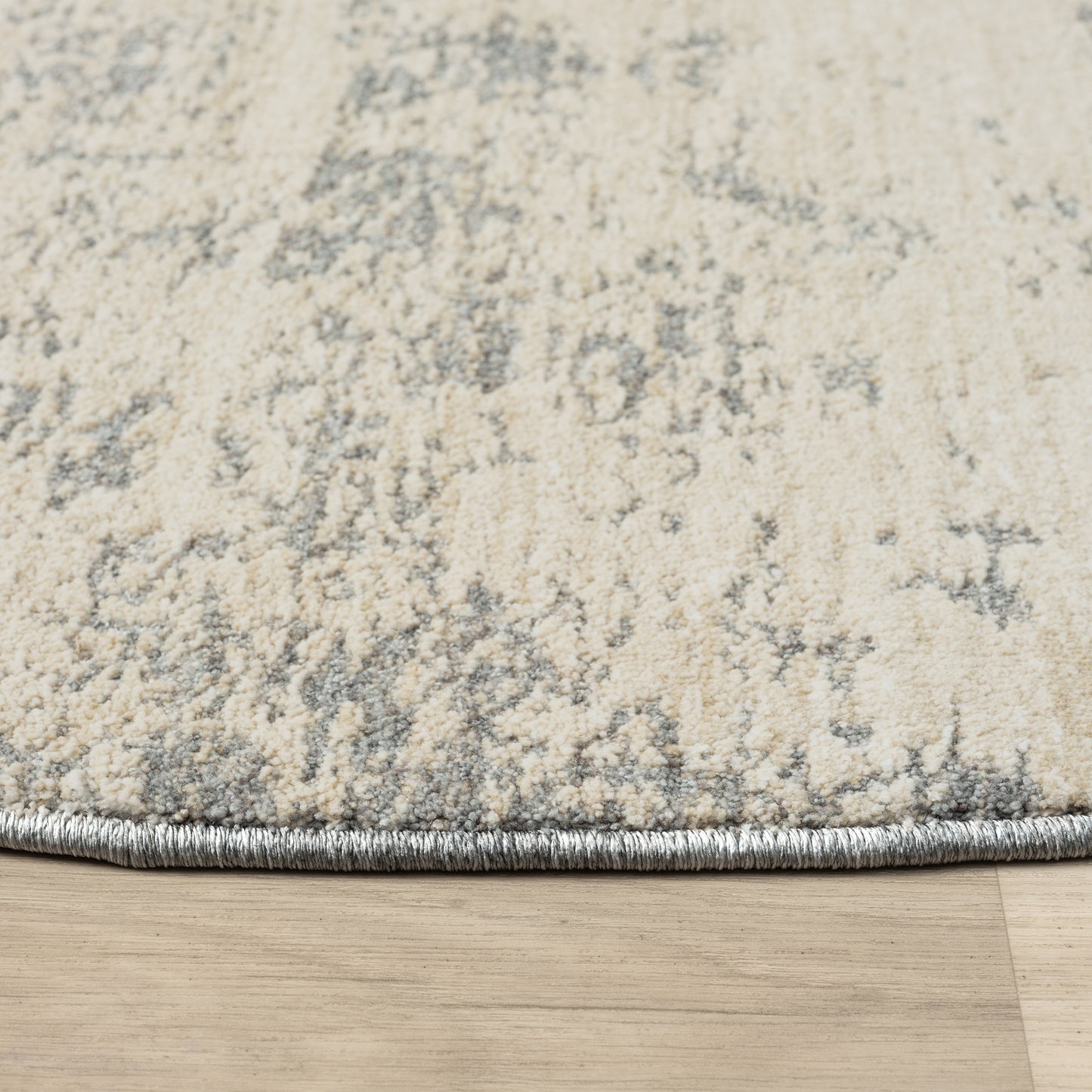 Monaco-82721 Transitional Power-Loomed Ivory/Stone Blue Cotton Indoor Area Rug - LR Home